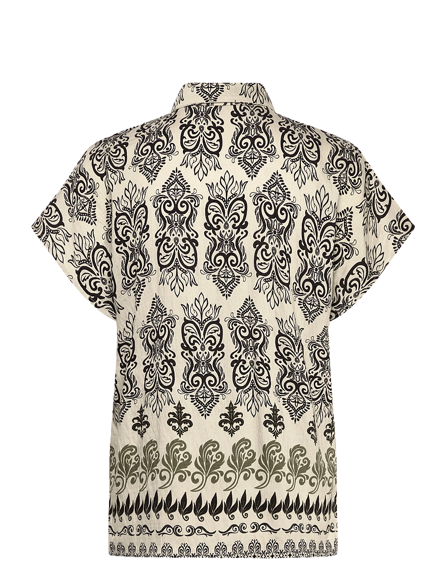 FREE/QUENT - FQJONY-SHIRT - kurzärmlige hemden - moonbeam w. black - 2