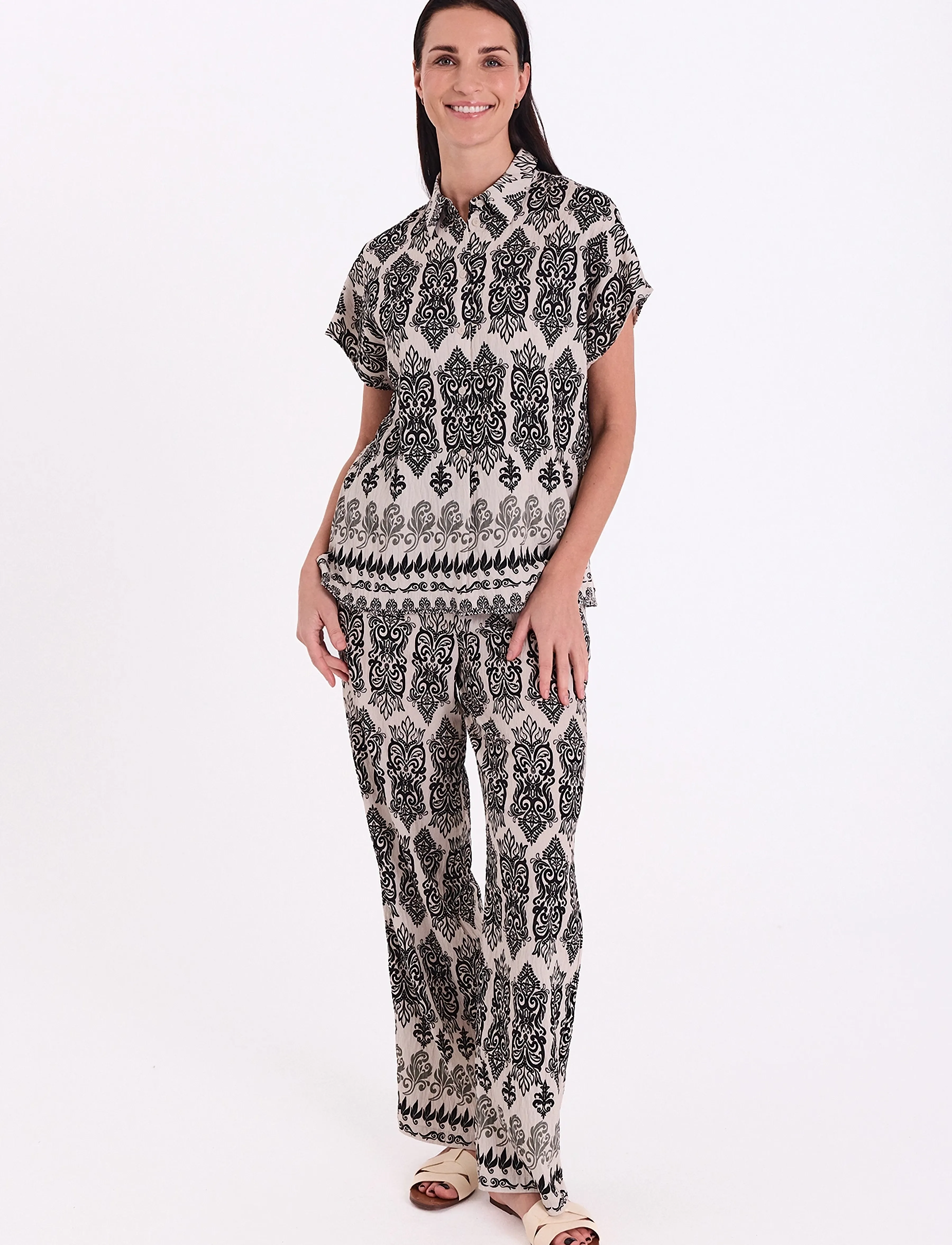 FREE/QUENT FQJONY-SHIRT - Blusar & Skjortor - MOONBEAM W. BLACK / multi