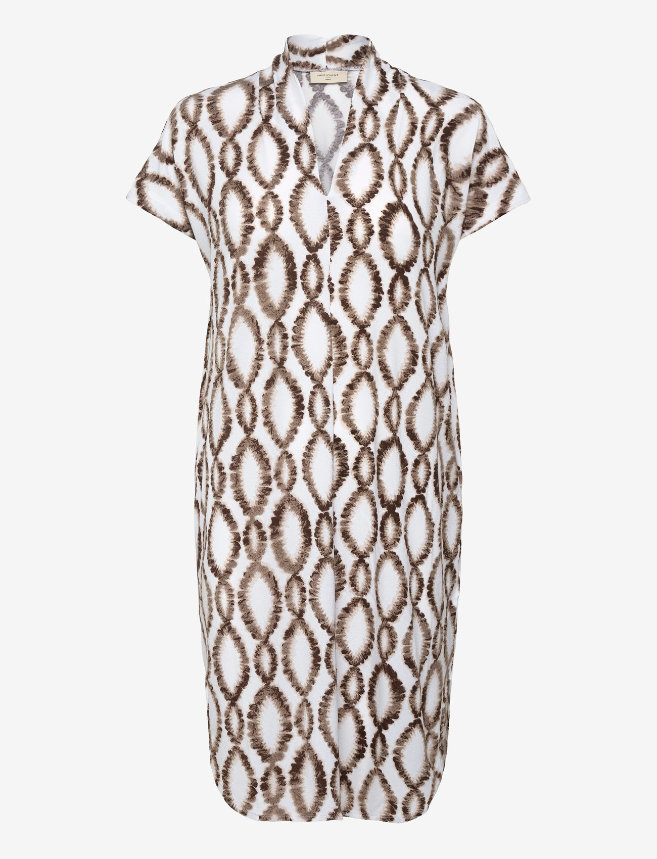 FREE/QUENT - FQFLOI-DRESS - midi kjoler - brilliant white w. coffee bean - 1
