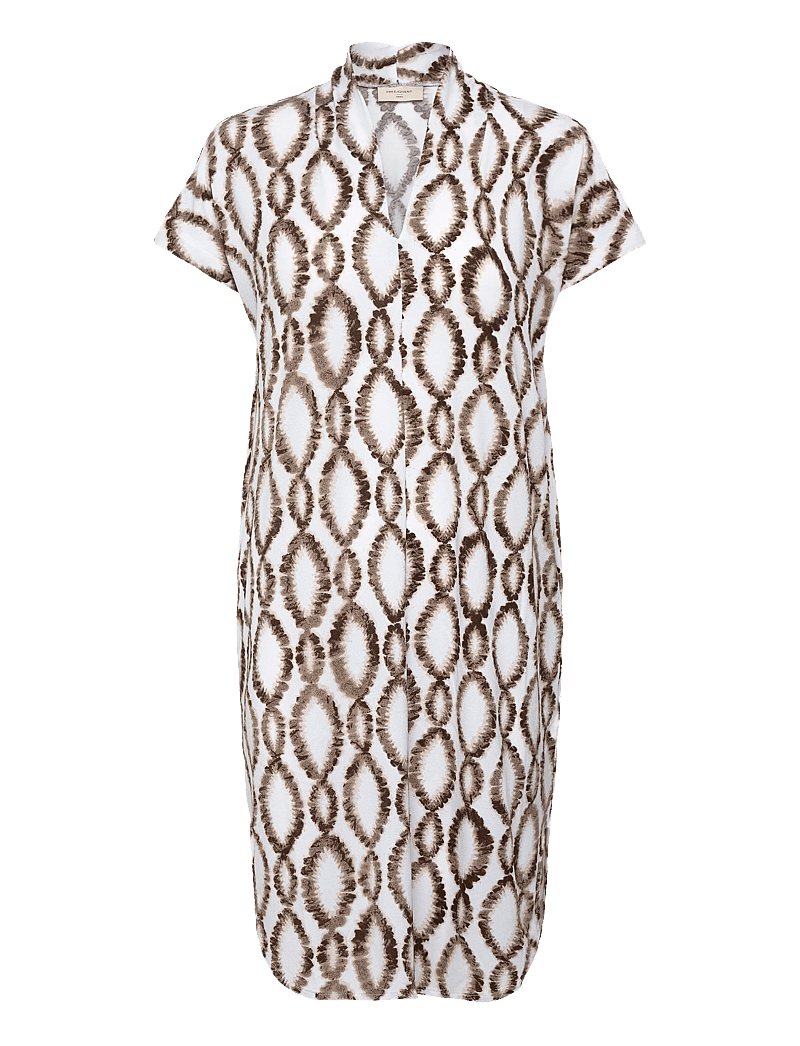 FREE/QUENT - FQFLOI-DRESS - midikleider - brilliant white w. coffee bean - 1