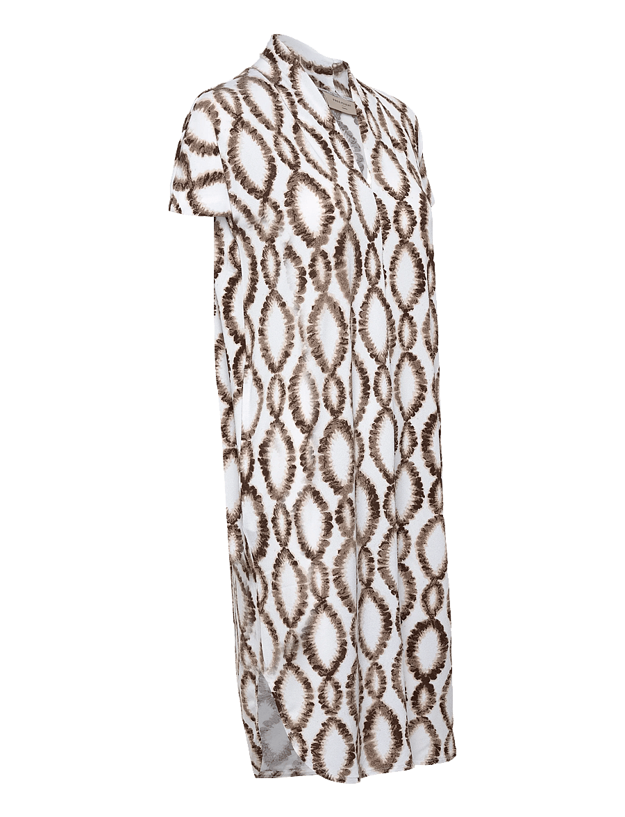 FREE/QUENT - FQFLOI-DRESS - midikleider - brilliant white w. coffee bean - 3