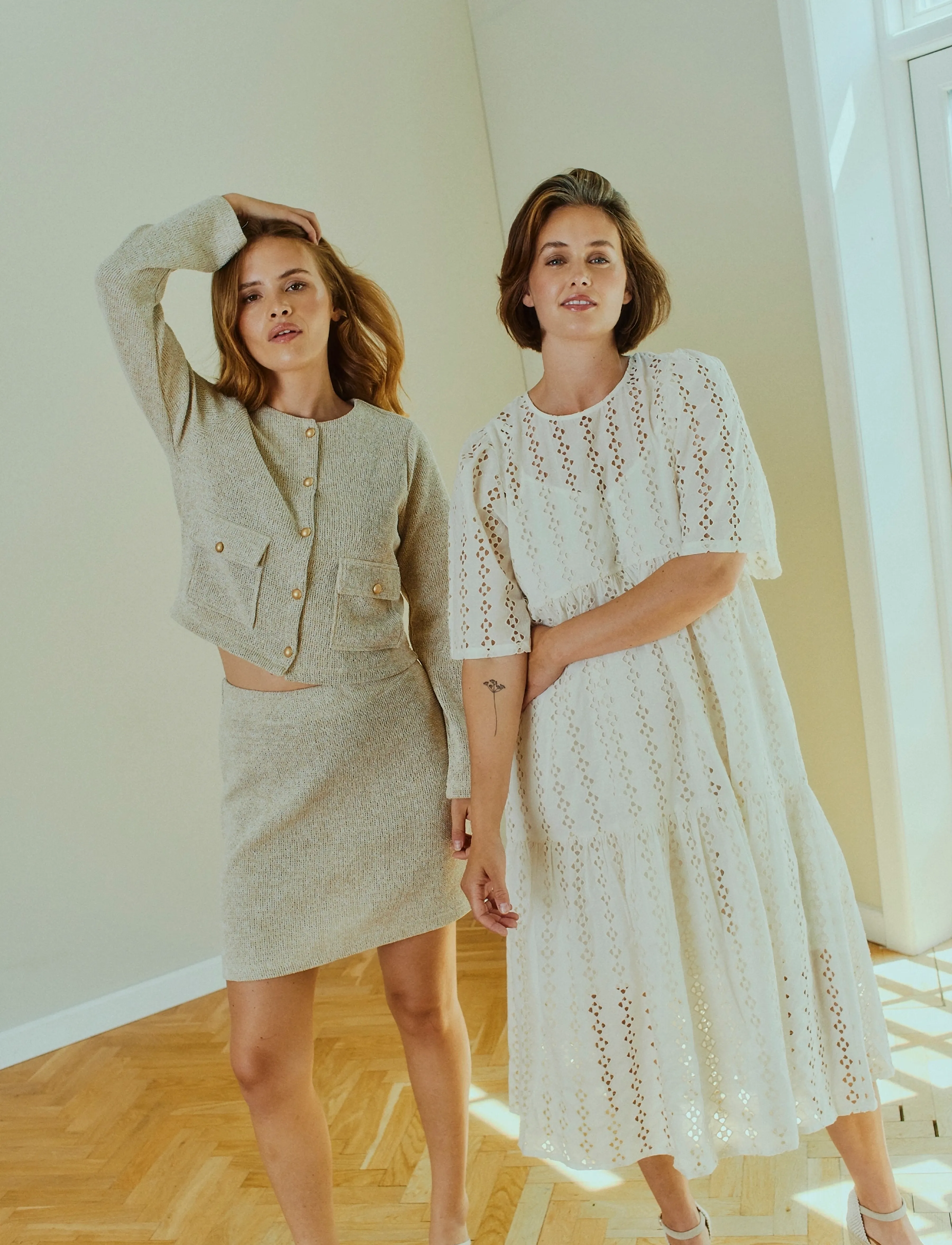 FREE/QUENT FQLONDA-DRESS - Inspiration - MOONBEAM / cream