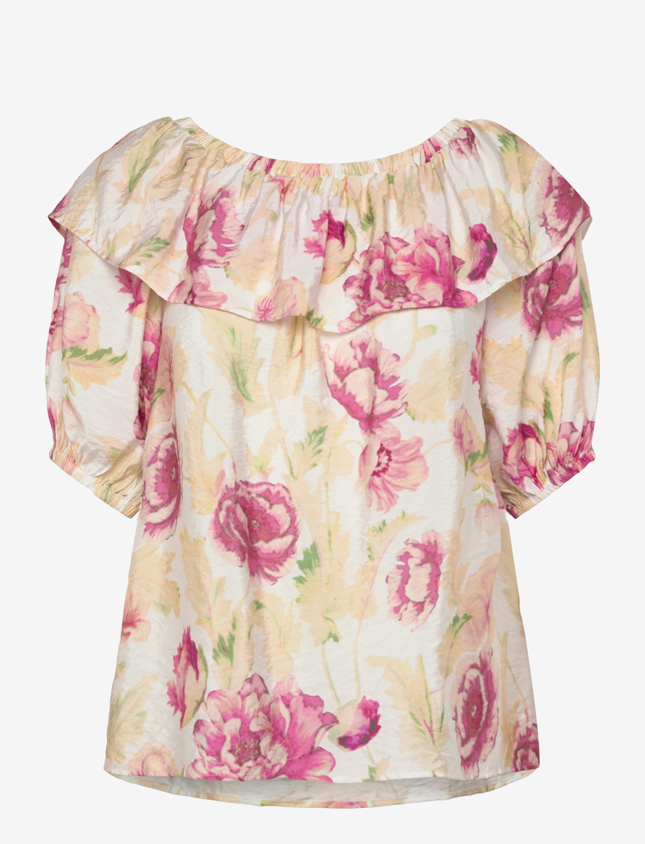 FREE/QUENT - FQMAISE-BLOUSE - kortærmede bluser - brilliant white w. ballerina - 1