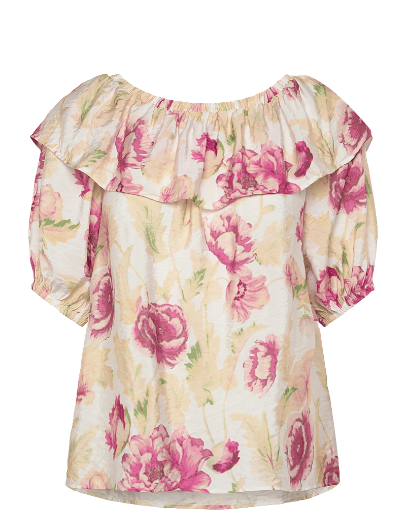 FREE/QUENT - FQMAISE-BLOUSE - kortærmede bluser - brilliant white w. ballerina - 1