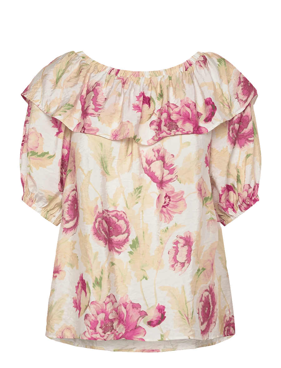 FREE/QUENT - FQMAISE-BLOUSE - lühikeste varrukatega pluusid - brilliant white w. ballerina - 1