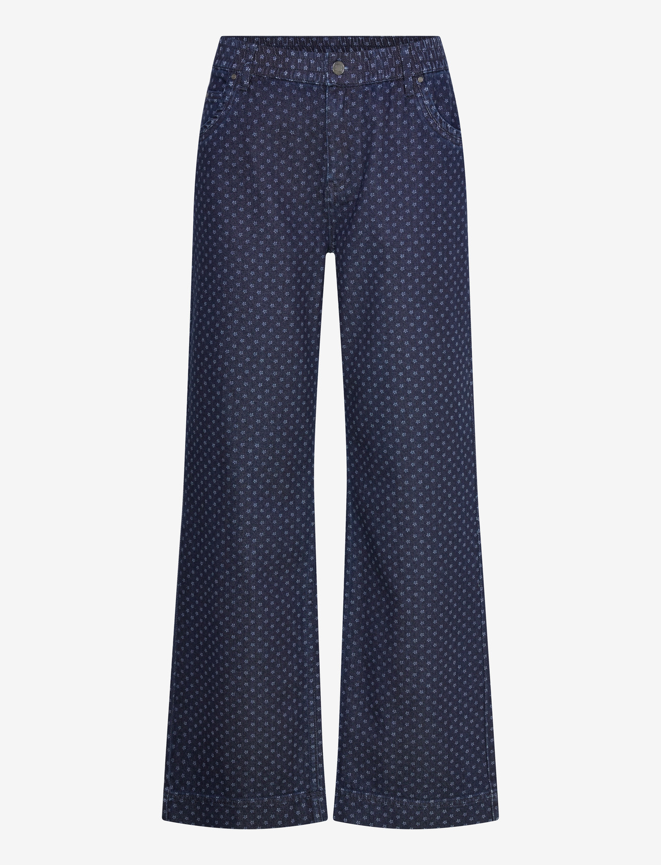FREE/QUENT - FQRINNA-PANTS - brede jeans - dark blue denim - 0