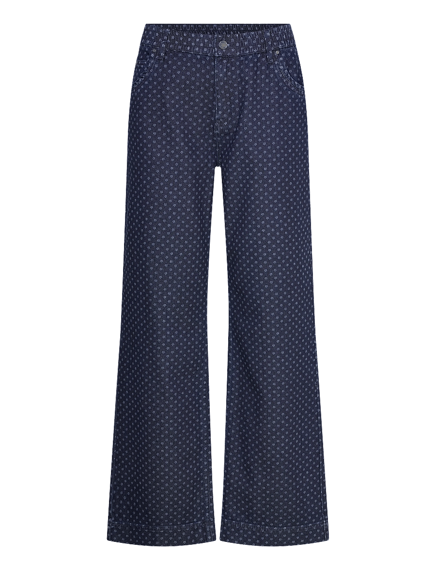 FREE/QUENT - FQRINNA-PANTS - hosen mit weitem bein - dark blue denim - 0