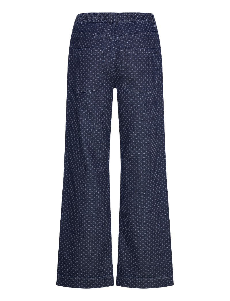 FREE/QUENT - FQRINNA-PANTS - hosen mit weitem bein - dark blue denim - 1