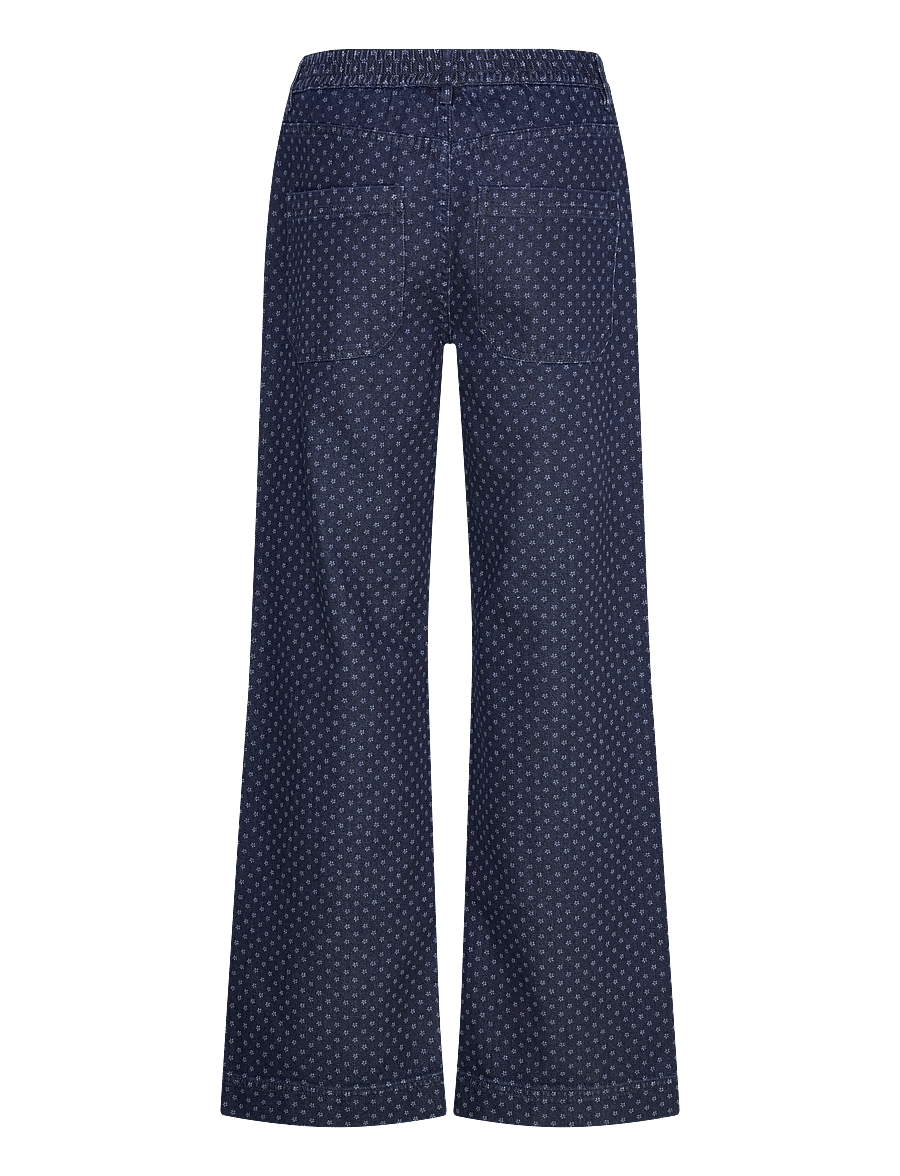 FREE/QUENT - FQRINNA-PANTS - hosen mit weitem bein - dark blue denim - 1