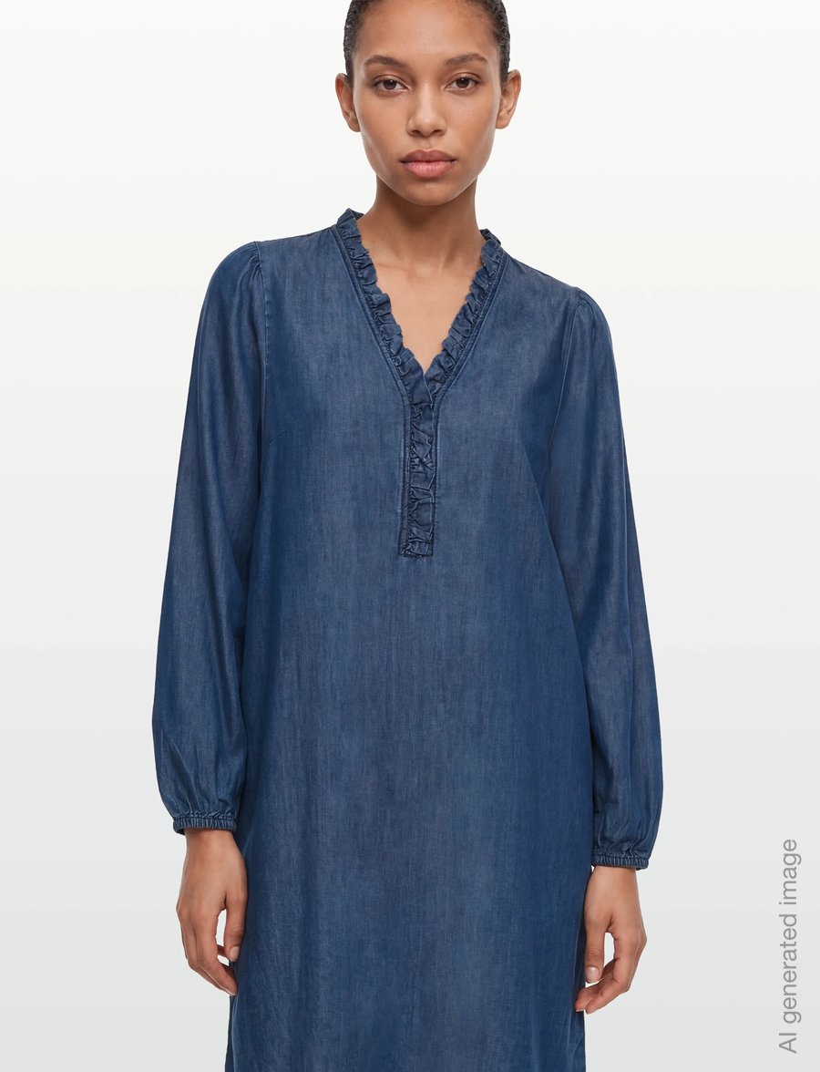 FREE/QUENT - FQWILKE-DRESS - jeansklänningar - medium blue denim - 3