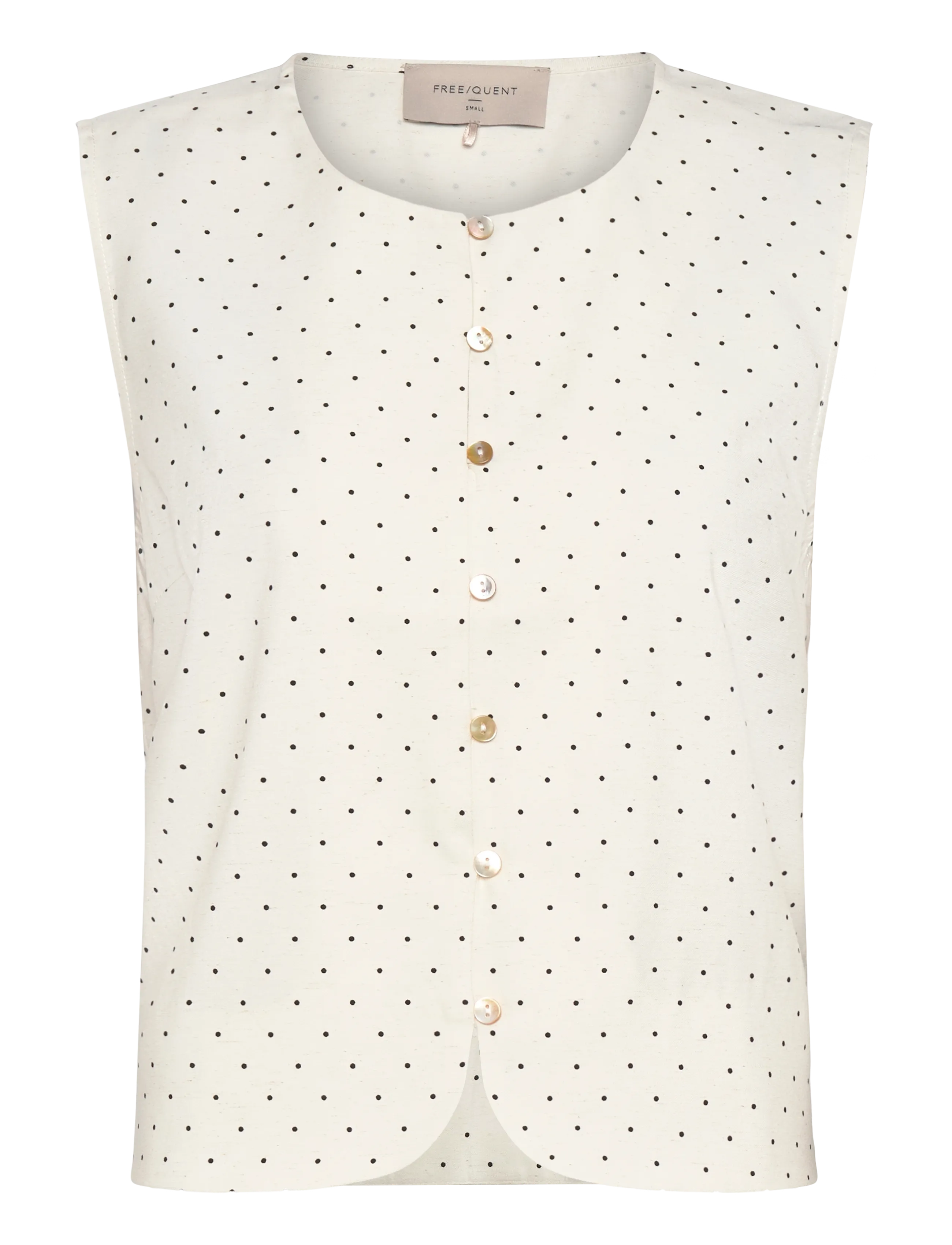 FREE/QUENT FQANYA-WAISTCOAT - Westen - STAR OFF-WHITE W. BLACK / cream
