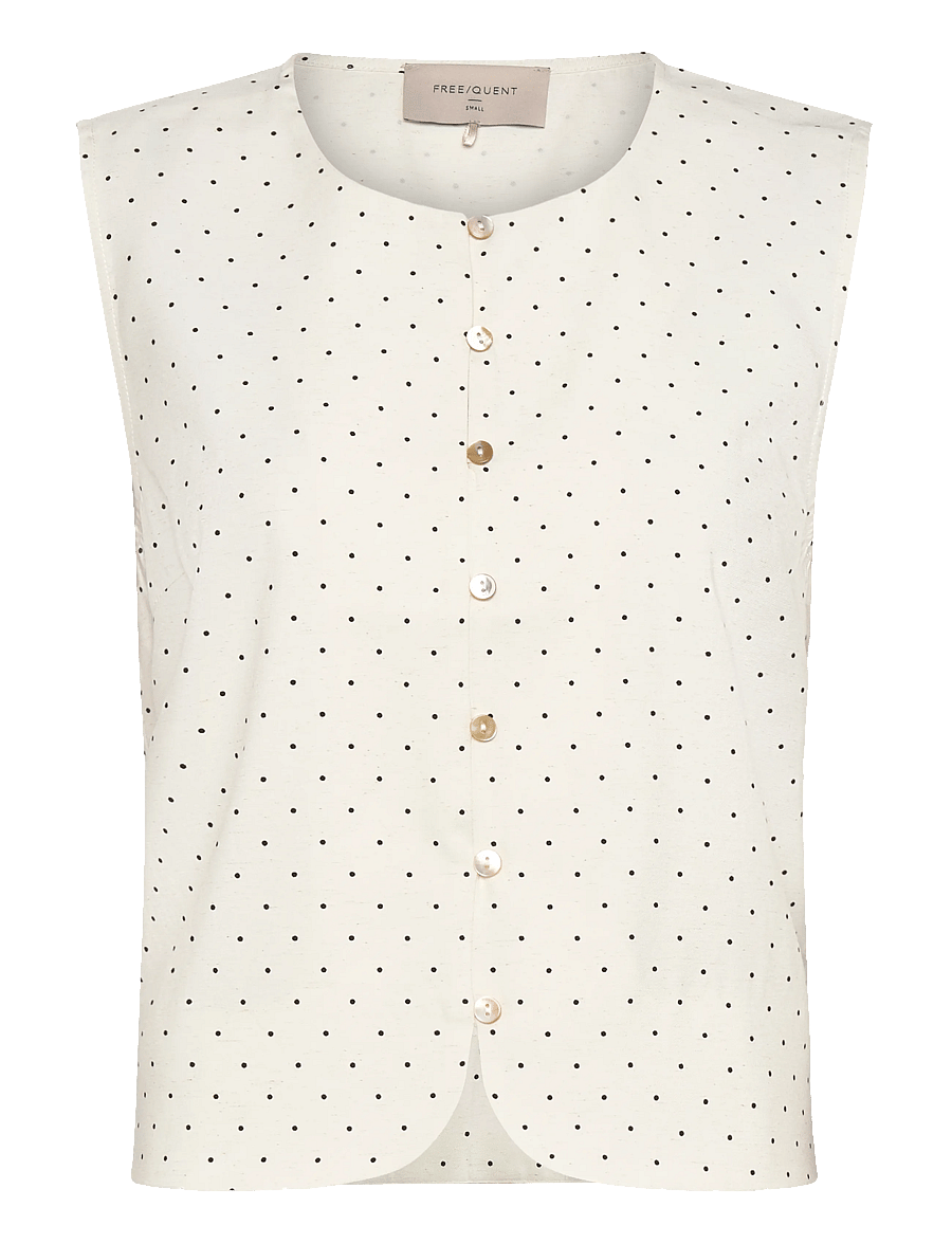 FREE/QUENT - FQANYA-WAISTCOAT - westen - star off-white w. black - 1