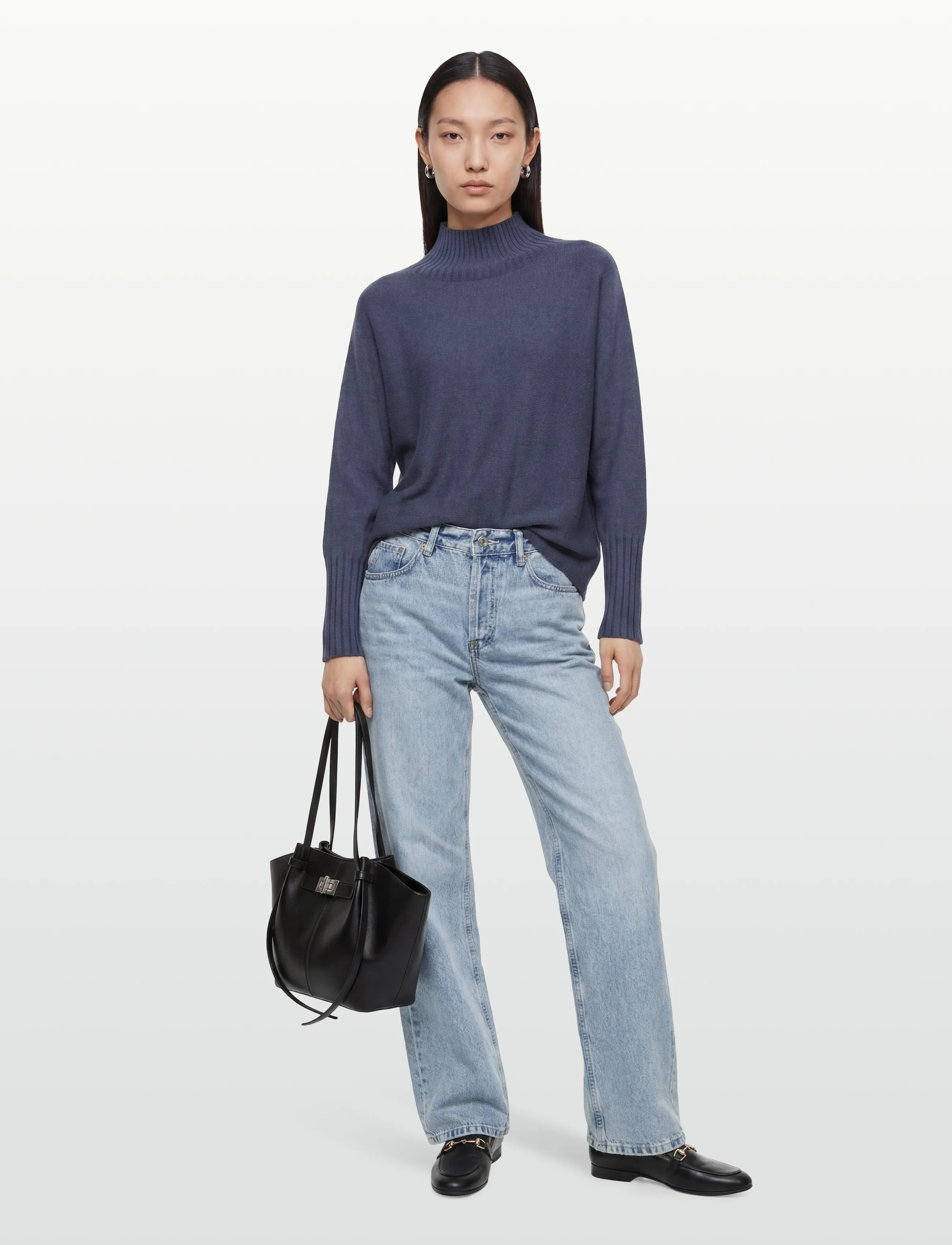 FREE/QUENT Fqvisit-Pullover, S, Knitwear, Marineblau - Turtleneck, Frauen