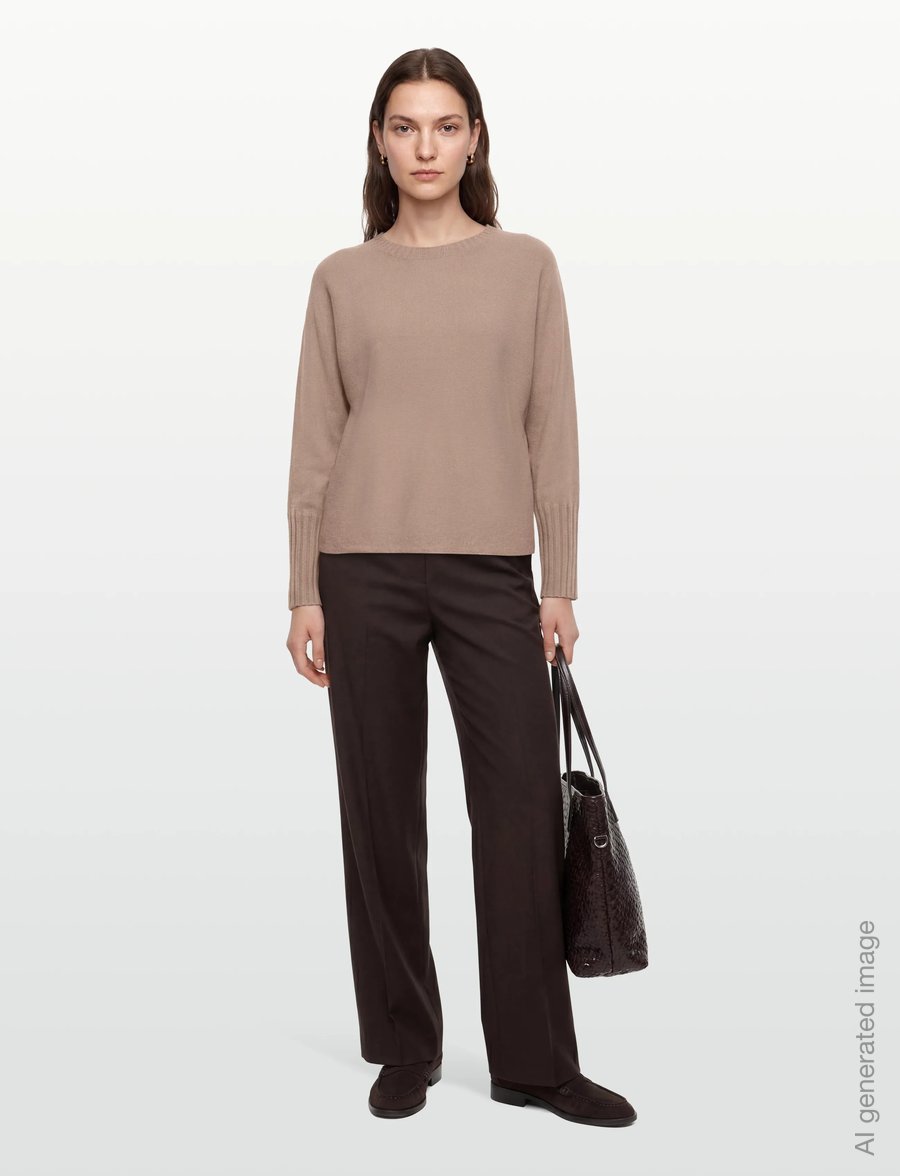 FREE/QUENT - FQVISIT-PULLOVER - striktrøjer - simply taupe mel. - 0