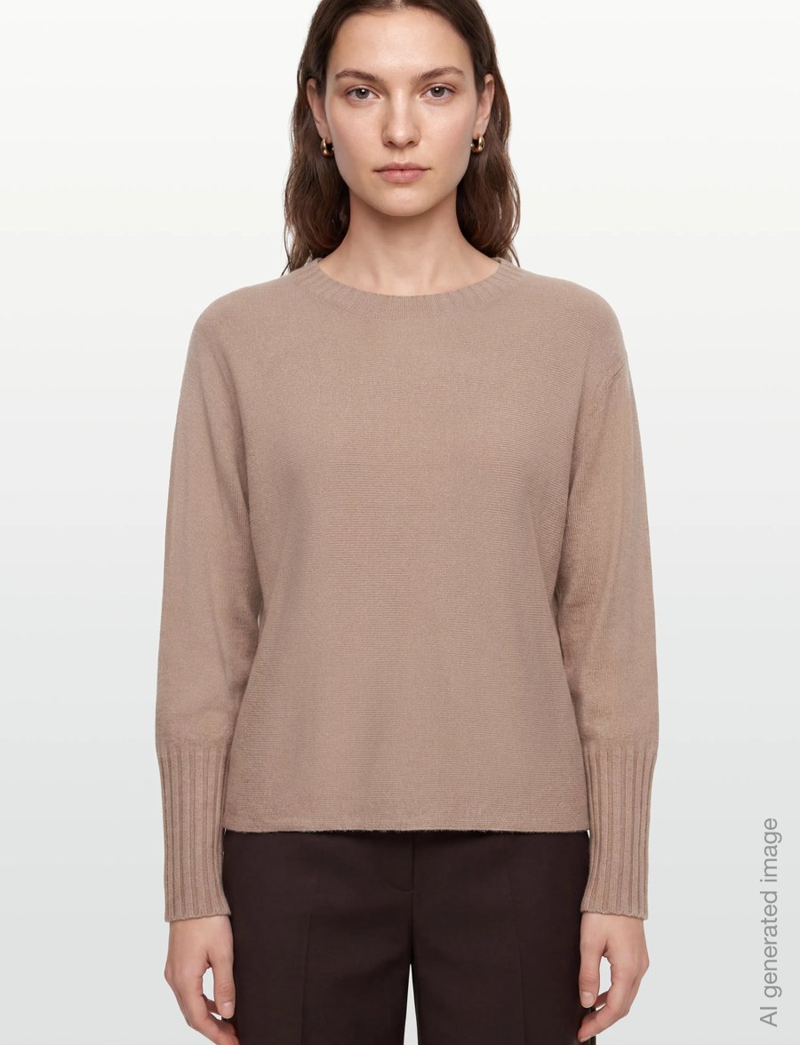 FREE/QUENT - FQVISIT-PULLOVER - striktrøjer - simply taupe mel. - 3