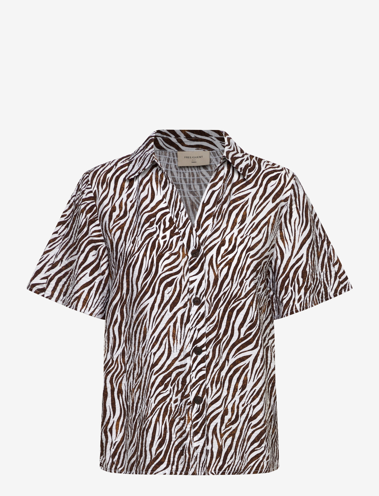 FREE/QUENT - FQMELE-SHIRT - lühikeste varrukatega särgid - brilliant white w. coffee bean - 1