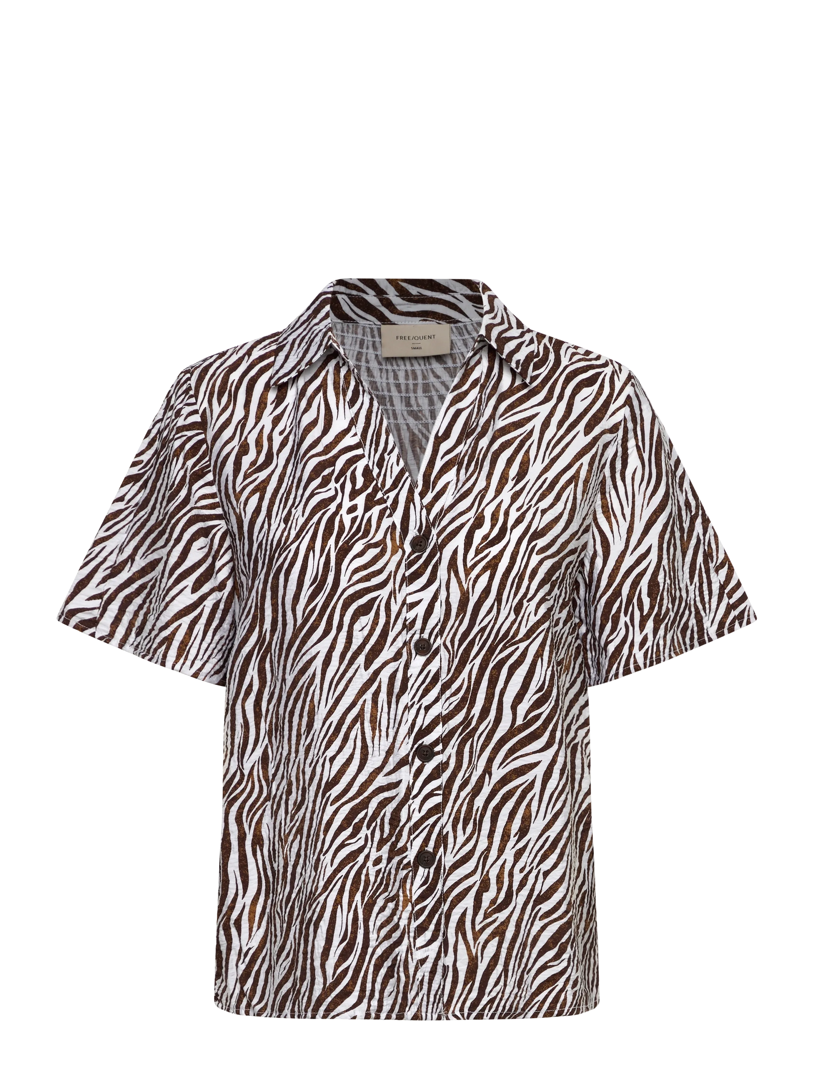 FREE/QUENT FQMELE-SHIRT - Apģērbi - BRILLIANT WHITE W. COFFEE BEAN / multi