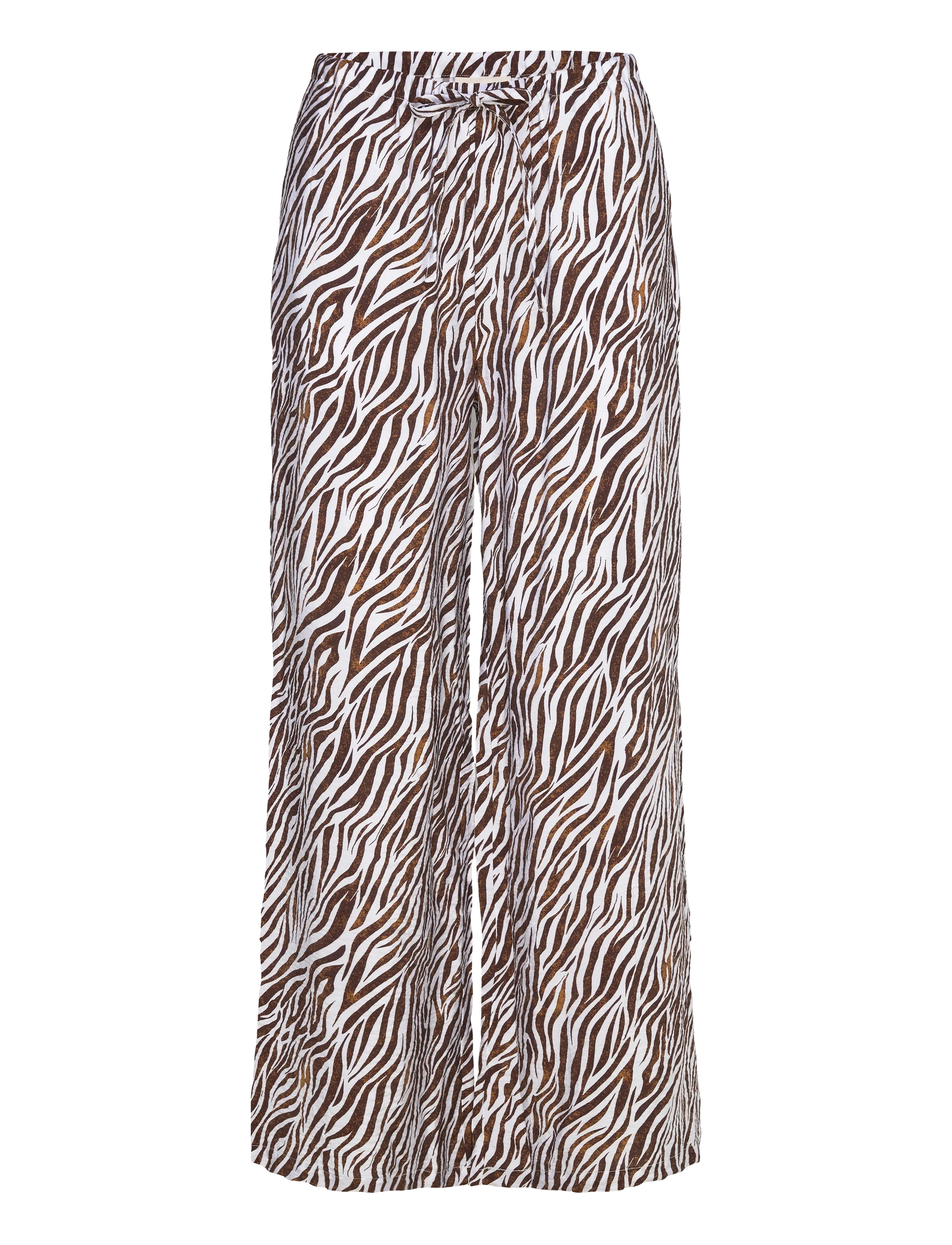 FREE/QUENT FQMELE-PANTS - Püksid - BRILLIANT WHITE W. COFFEE BEAN / multi