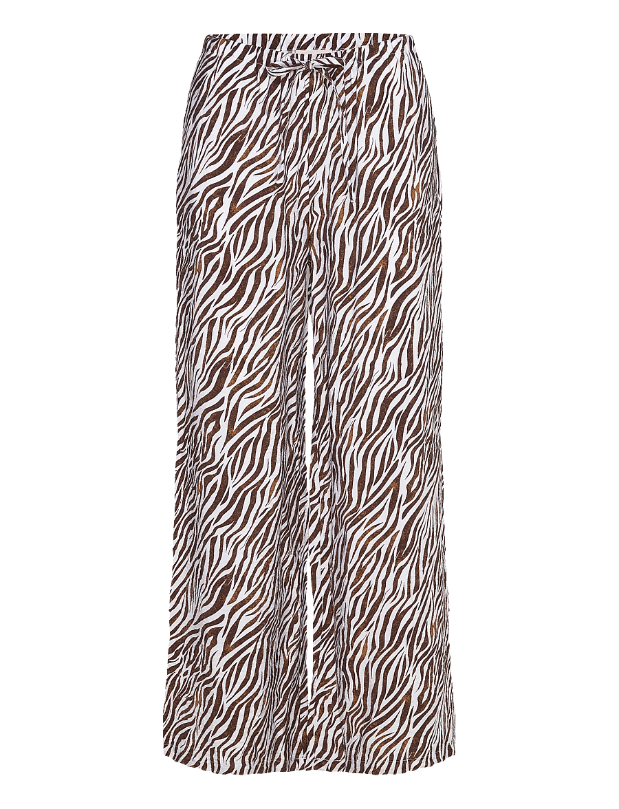FREE/QUENT - FQMELE-PANTS - hosen mit weitem bein - brilliant white w. coffee bean - 1