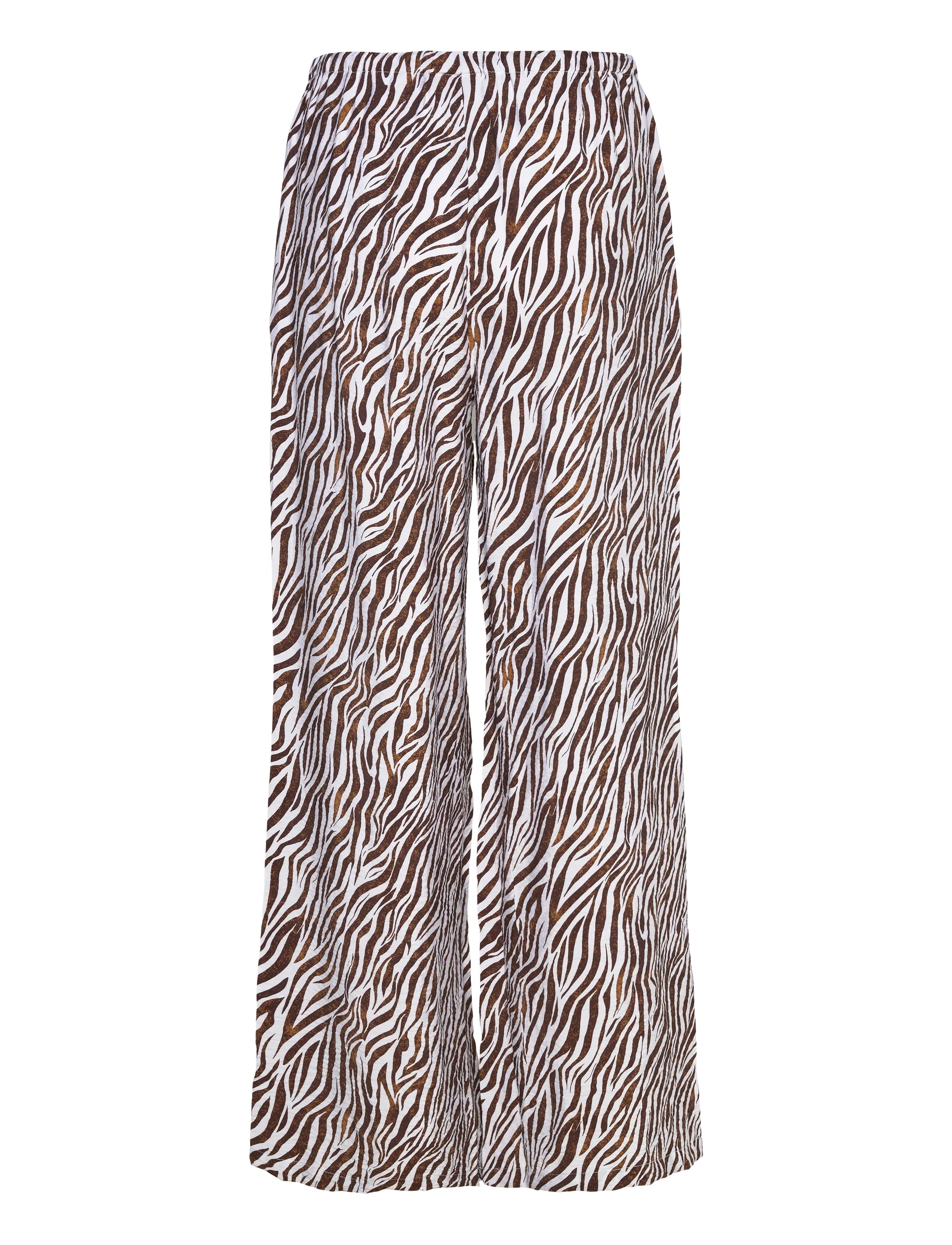 FREE/QUENT - FQMELE-PANTS - hosen mit weitem bein - brilliant white w. coffee bean - 2