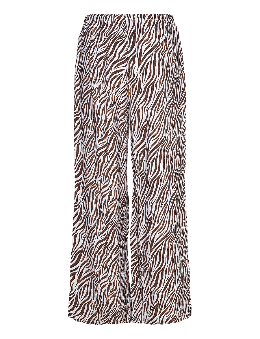 FREE/QUENT - FQMELE-PANTS - hosen mit weitem bein - brilliant white w. coffee bean - 2