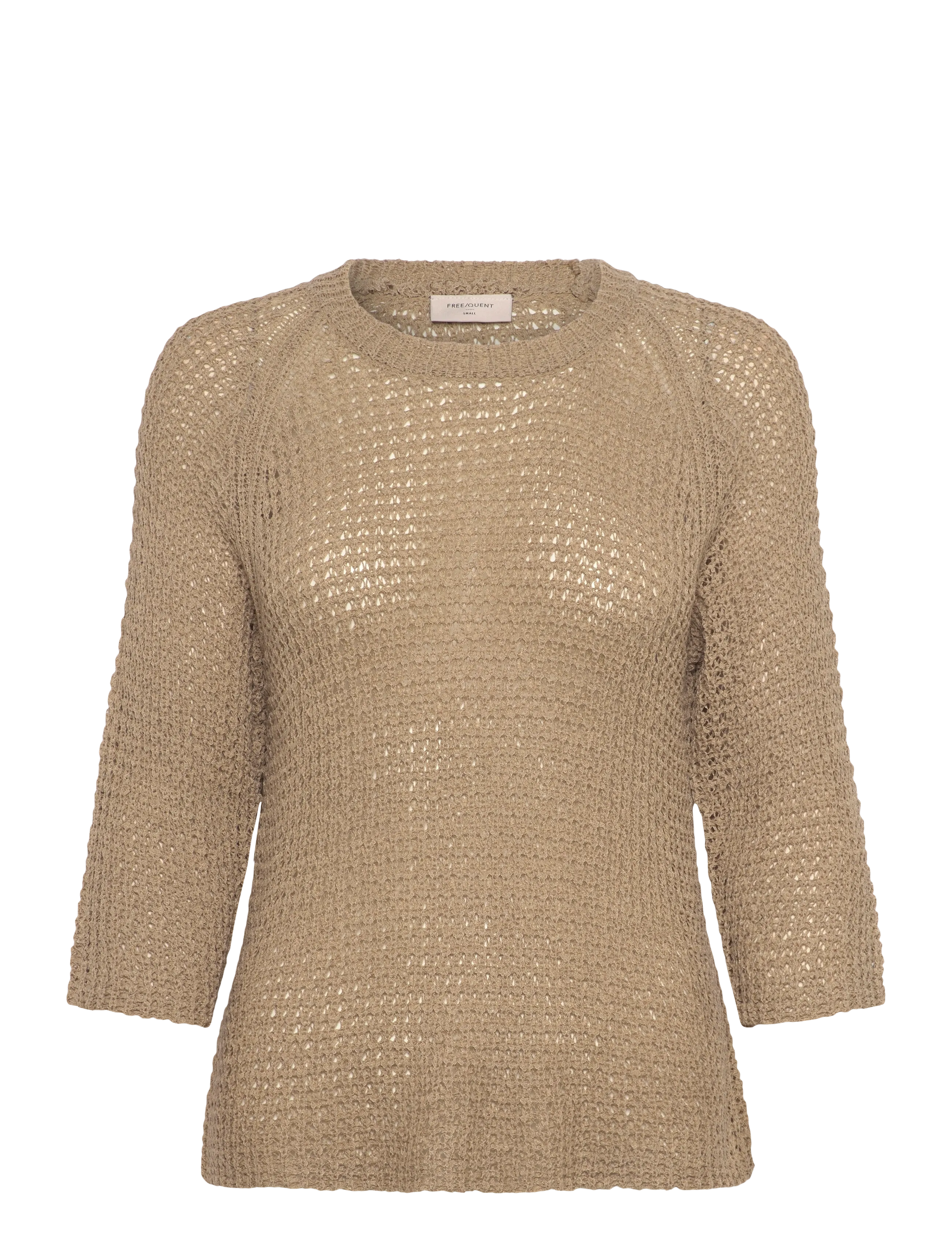 FREE/QUENT FQZAPPER-PULLOVER - Stickat - SILVER MINK / beige
