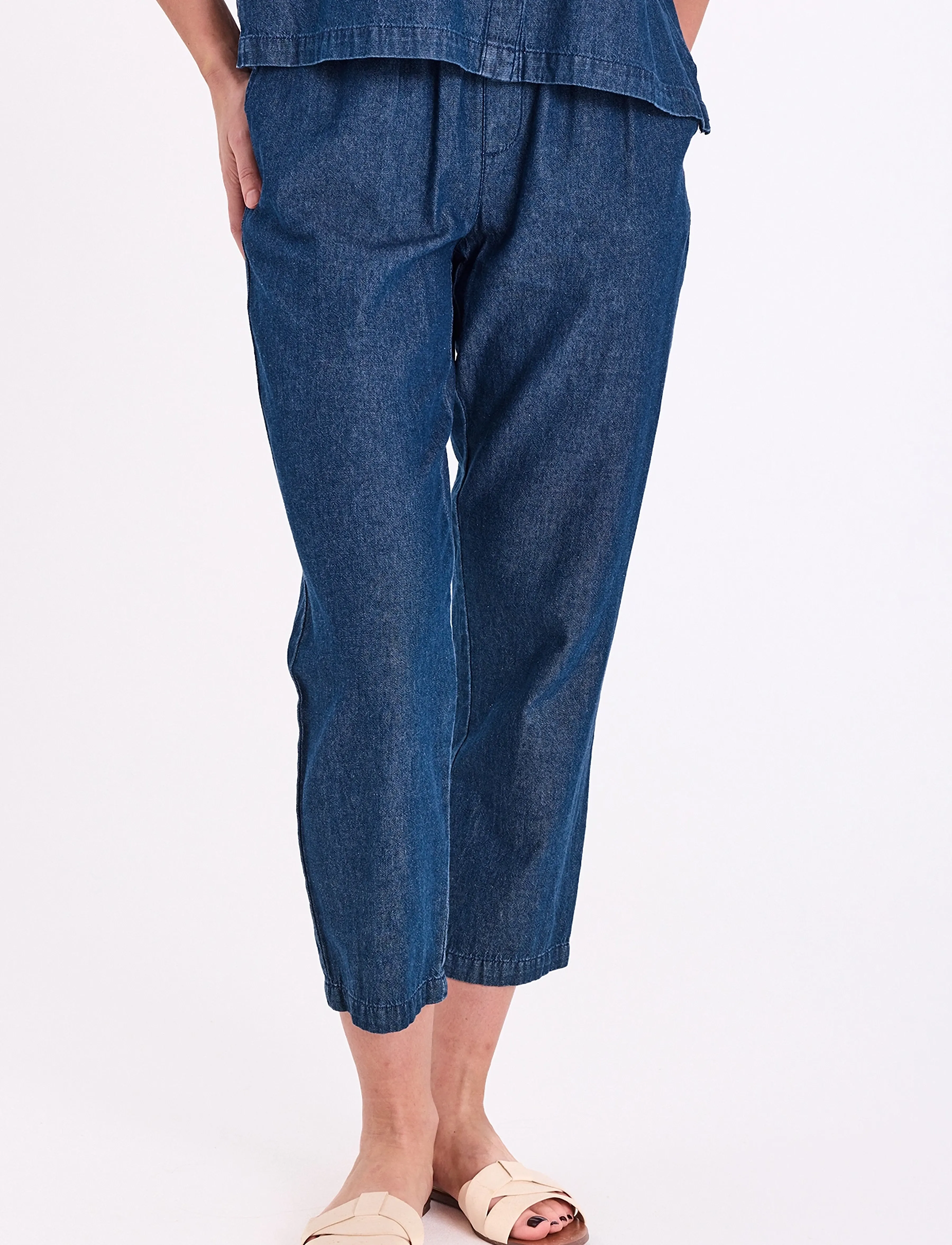 FREE/QUENT - FQESRONDA-PANTS - raka byxor - dark blue denim - 3