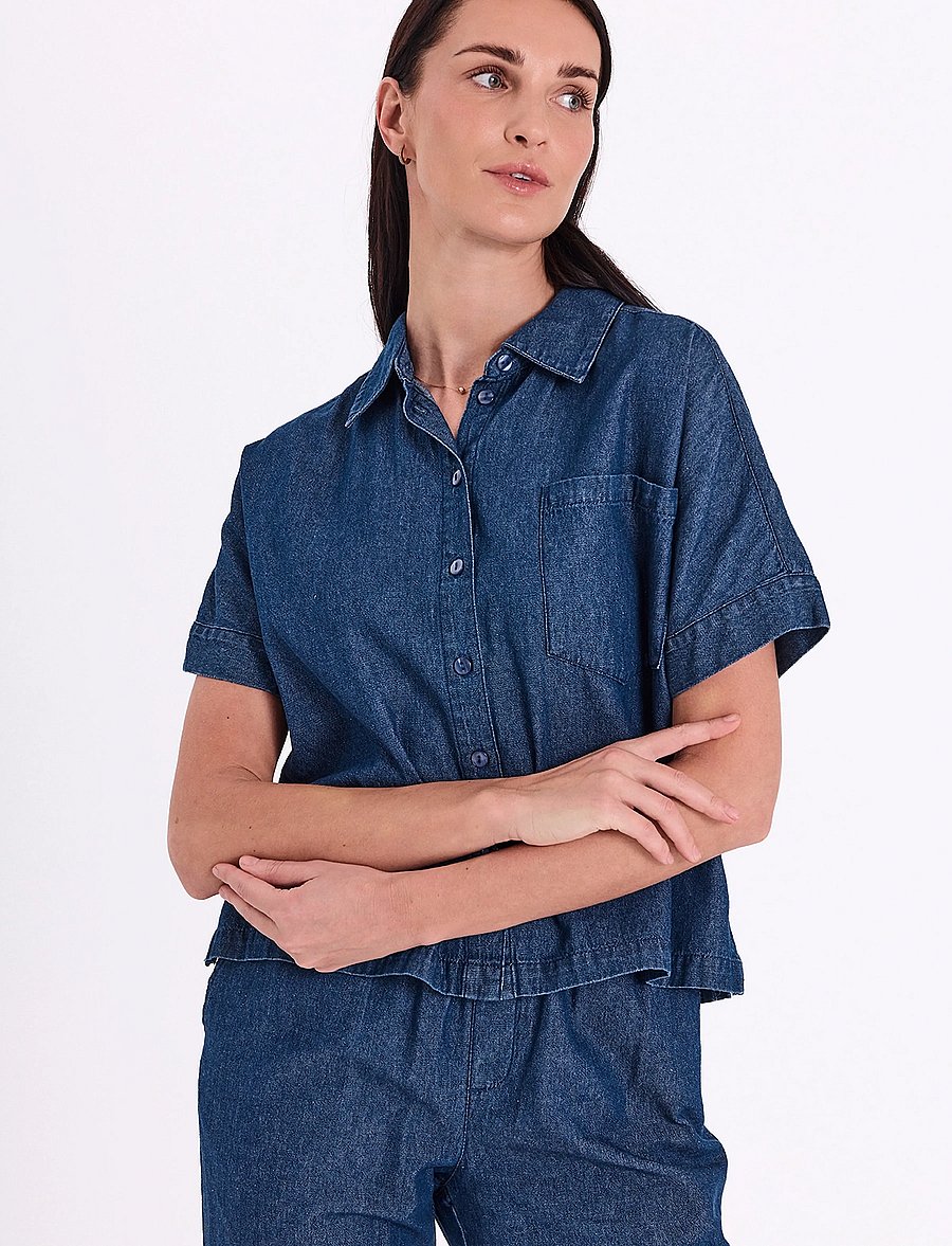 FREE/QUENT - FQESRONDA-SHIRT - jeanshemden - dark blue denim - 0