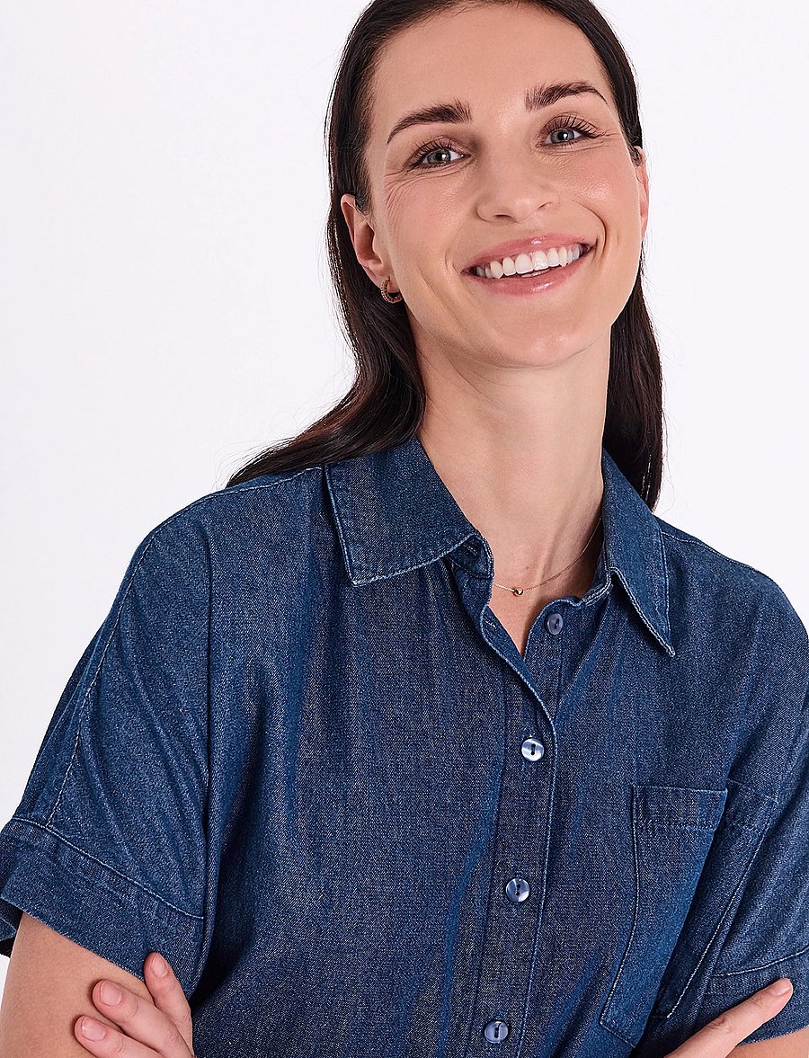 FREE/QUENT - FQESRONDA-SHIRT - jeanshemden - dark blue denim - 3