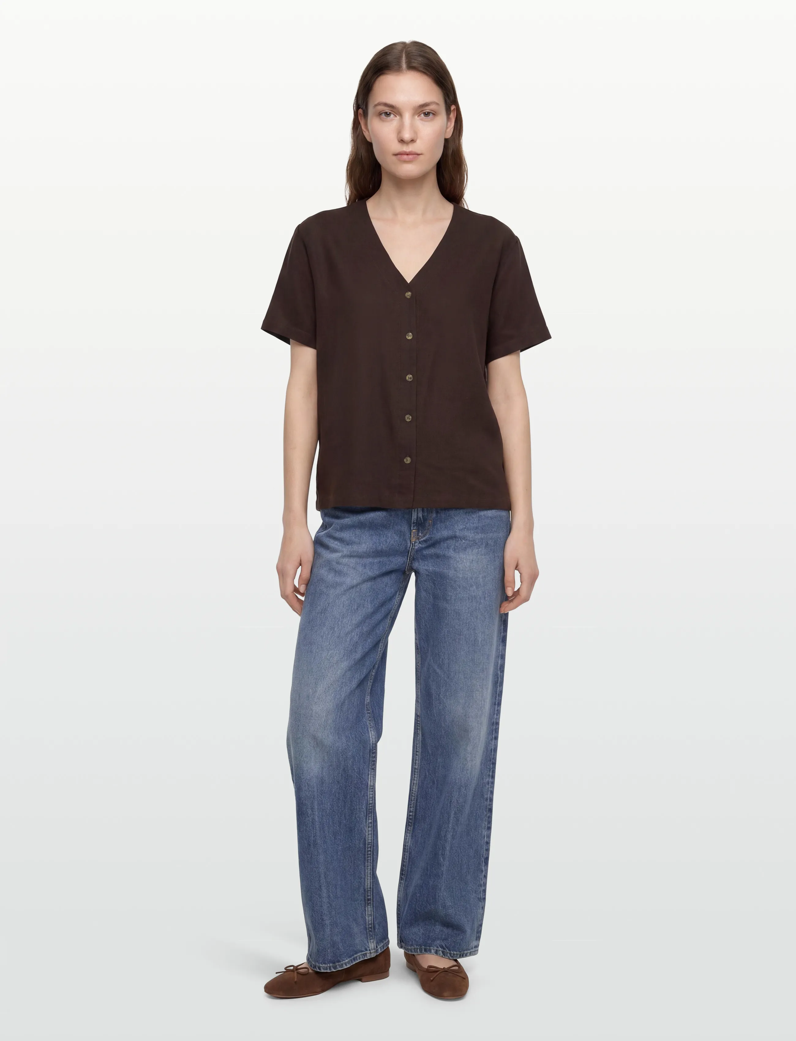 FREE/QUENT FQLAVA-SHIRT - Shirts - COFFEE BEAN / brown