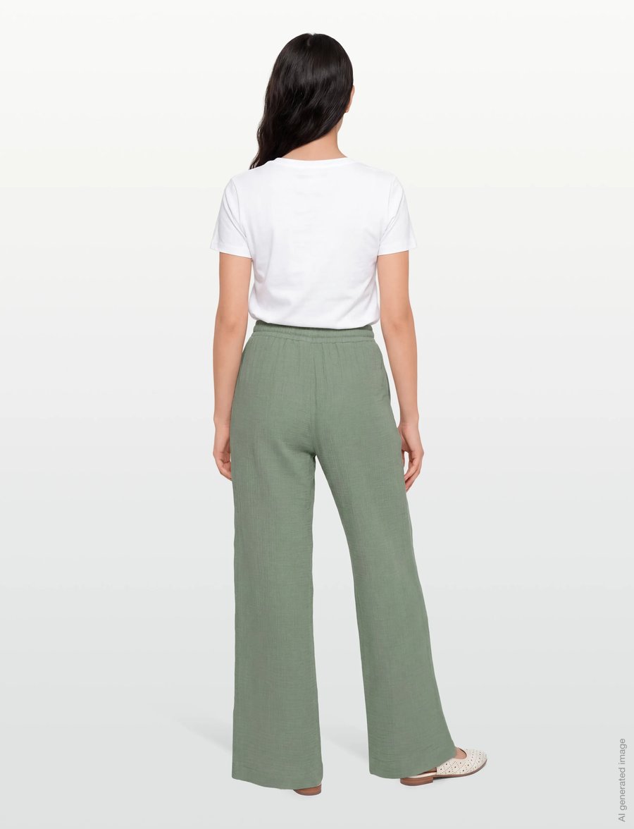 FREE/QUENT - FQESMINGO-PANTS - hosen mit weitem bein - dark forest - 4