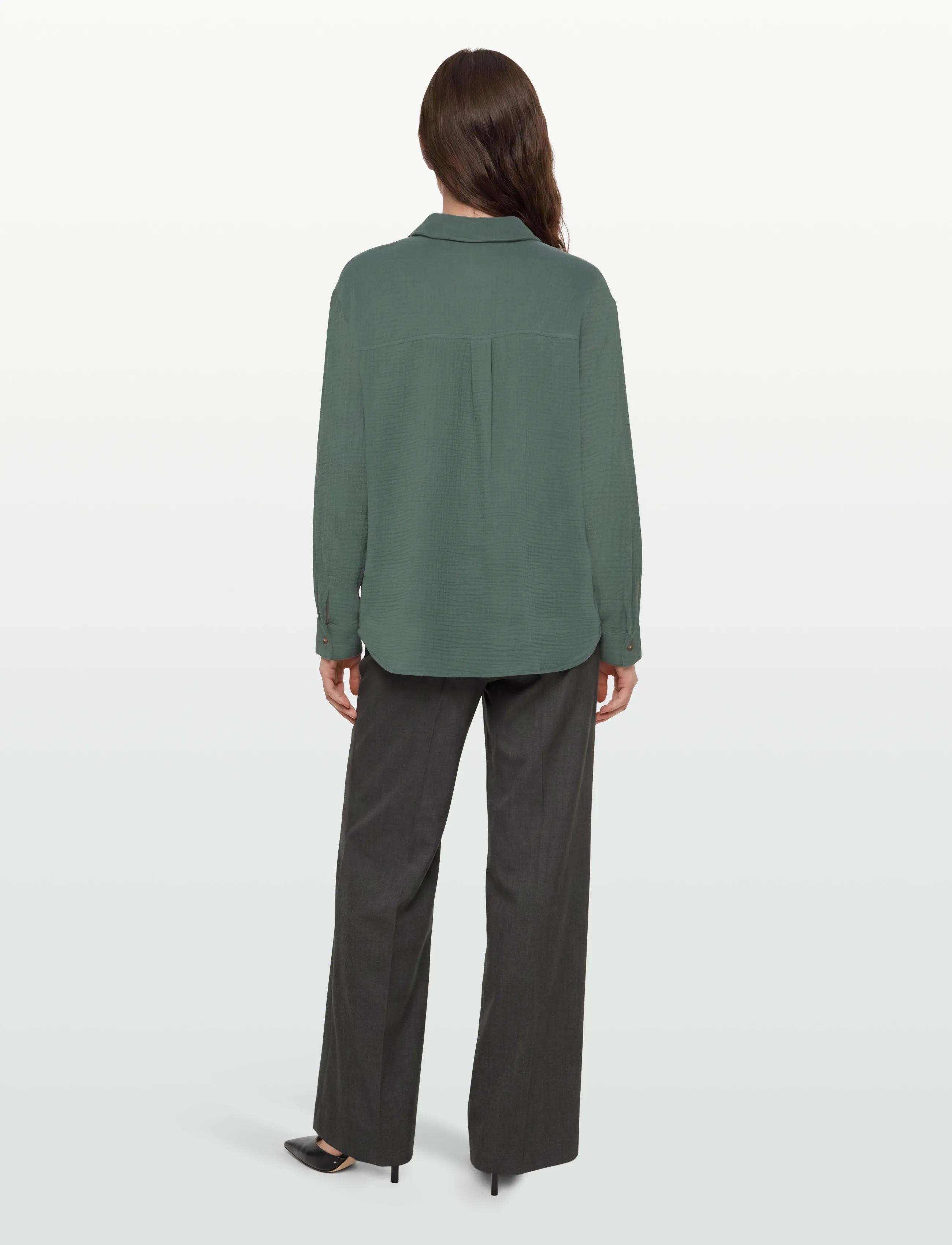 FREE/QUENT - FQESMINGO-SHIRT - long-sleeved shirts - dark forest - 4
