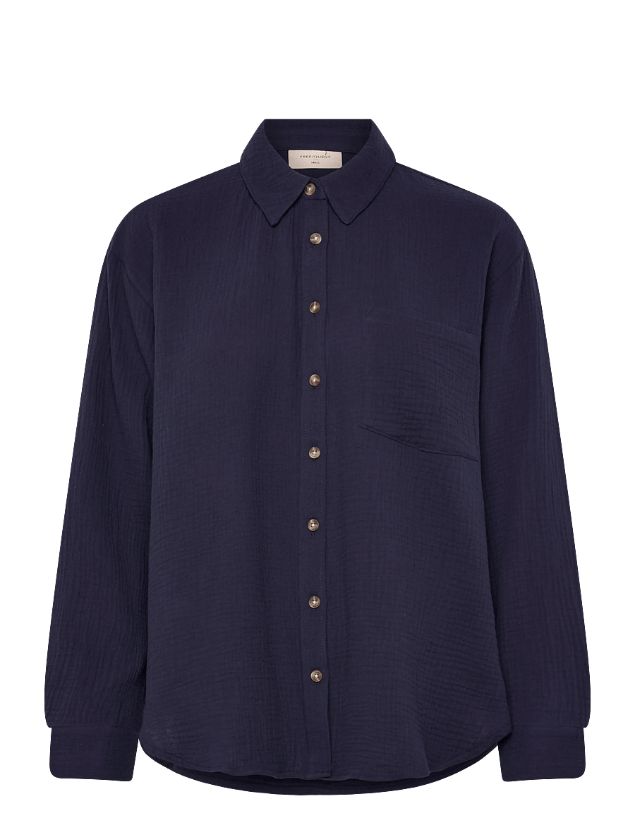 FREE/QUENT - FQESMINGO-SHIRT - langärmlige hemden - navy blazer - 1