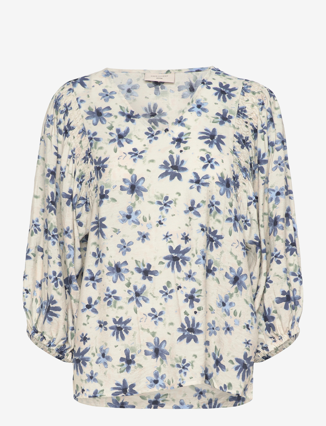 FREE/QUENT - FQJOVI-BLOUSE - langærmede bluser - moonbeam w. vintage indigo - 1