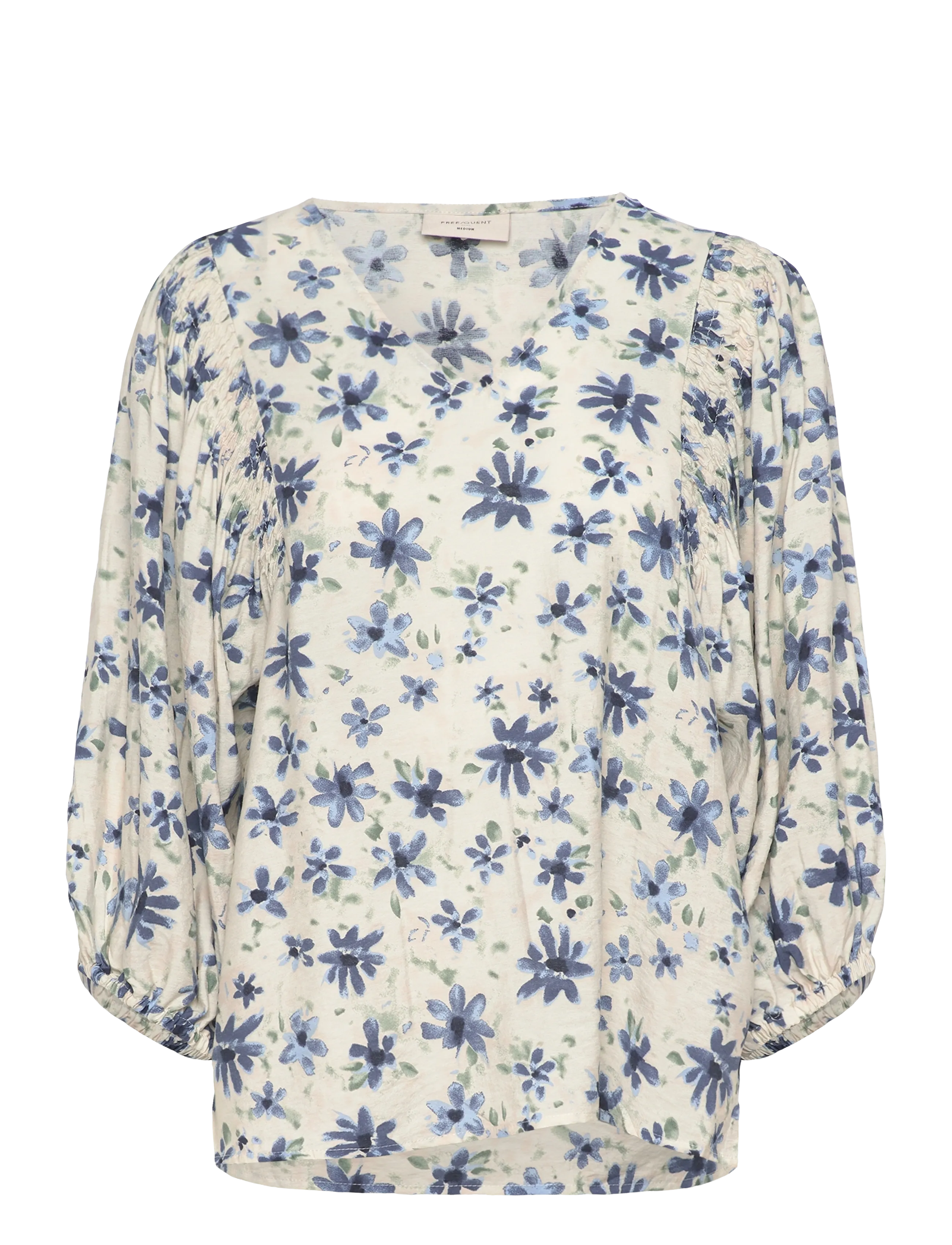 FREE/QUENT FQJOVI-BLOUSE - Bluser & Skjorter - MOONBEAM W. VINTAGE INDIGO / cream