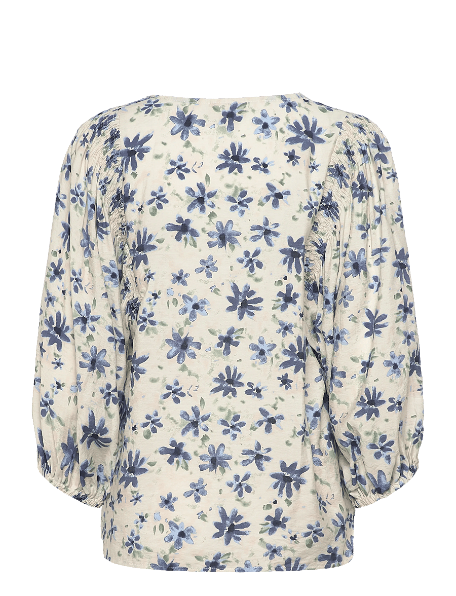 FREE/QUENT - FQJOVI-BLOUSE - blusen mit dreiviertelärmel - moonbeam w. vintage indigo - 2