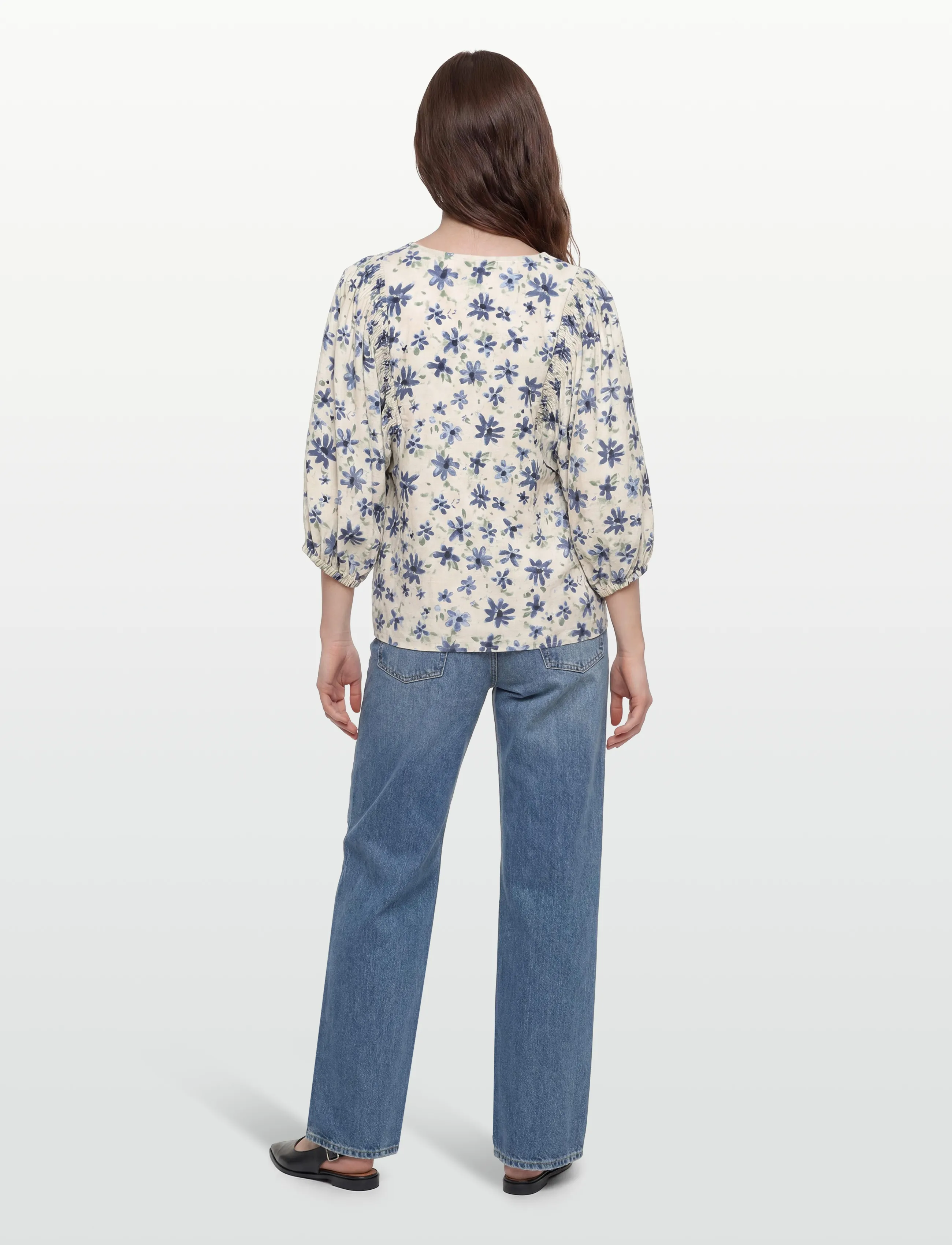 FREE/QUENT - FQJOVI-BLOUSE - pitkähihaiset puserot - moonbeam w. vintage indigo - 4
