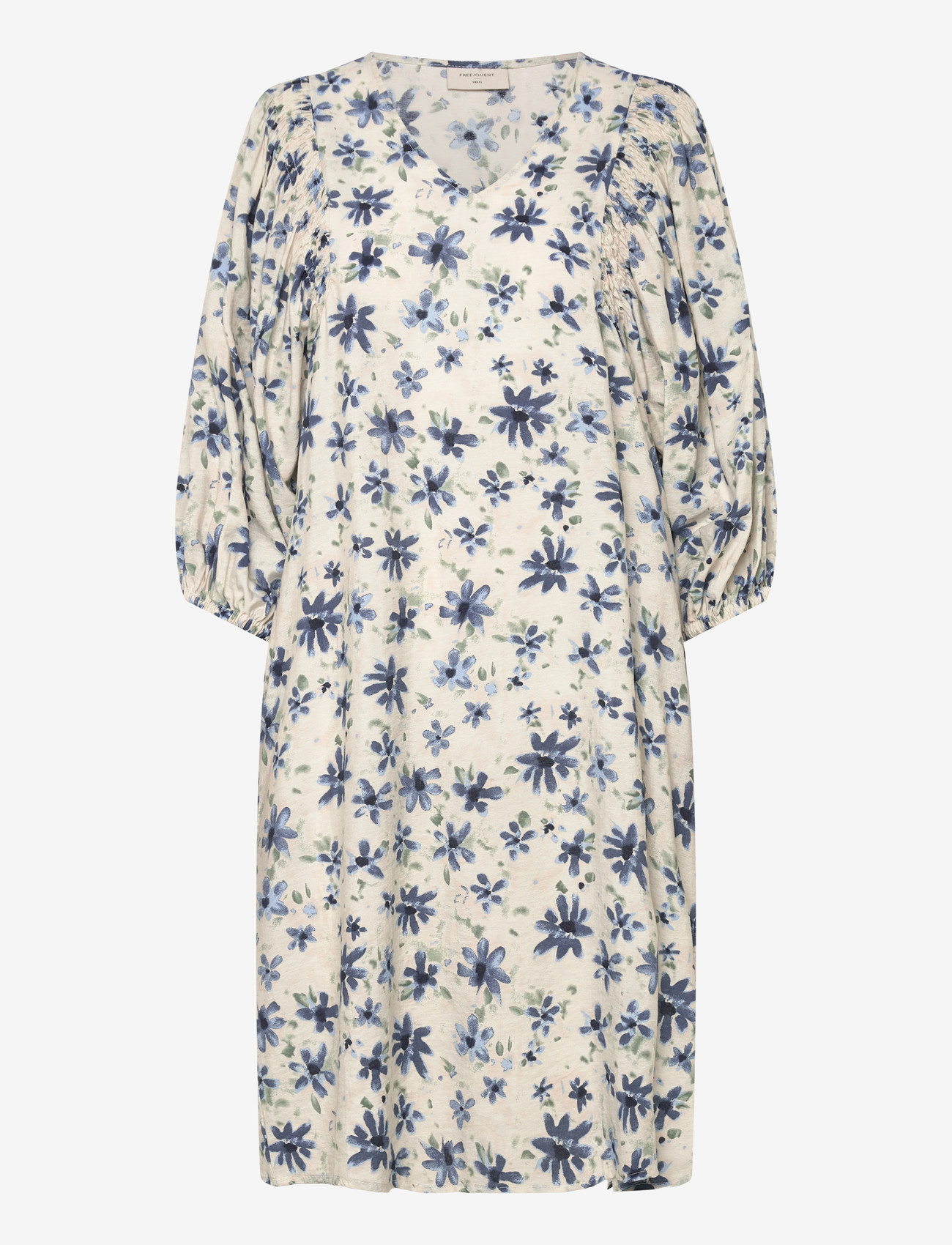 FREE/QUENT - FQJOVI-DRESS - sommarklänningar - moonbeam w. vintage indigo - 0