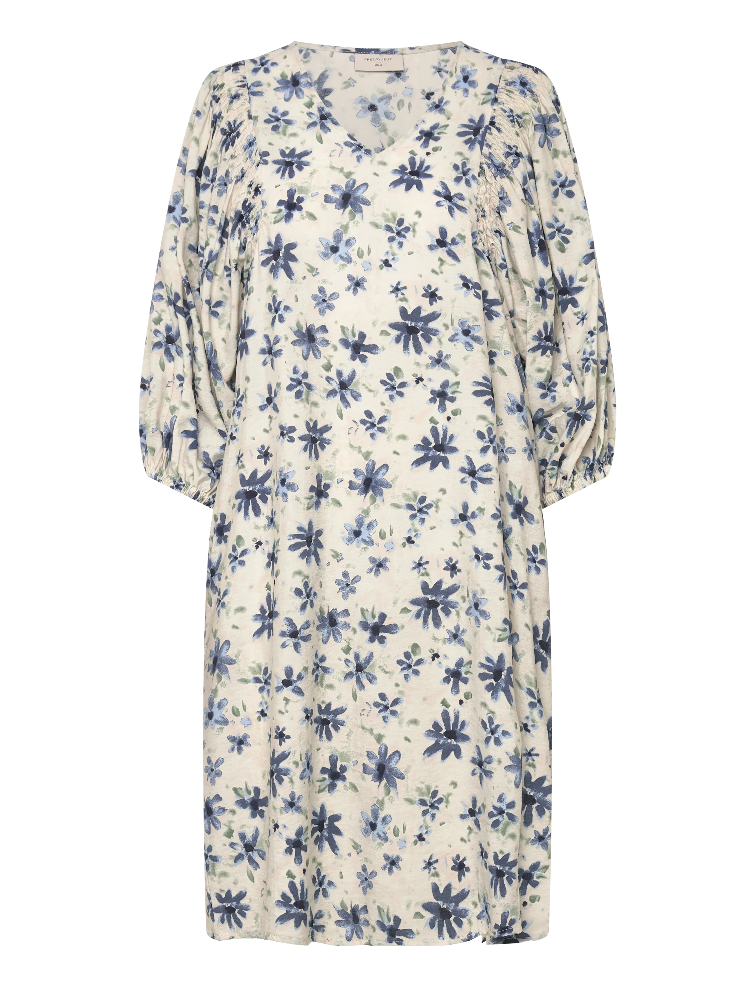 FREE/QUENT FQJOVI-DRESS - Tøj - MOONBEAM W. VINTAGE INDIGO / cream