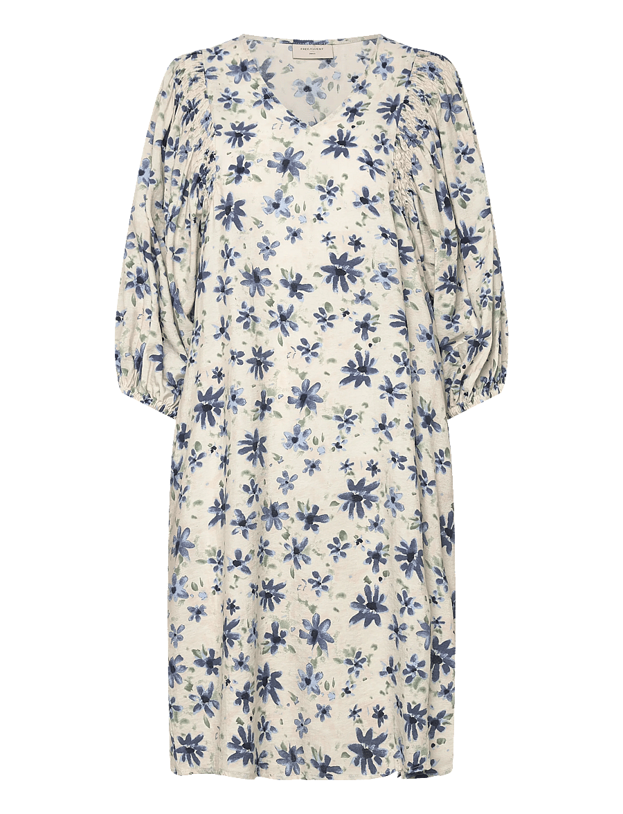 FREE/QUENT - FQJOVI-DRESS - sommerkleider - moonbeam w. vintage indigo - 1