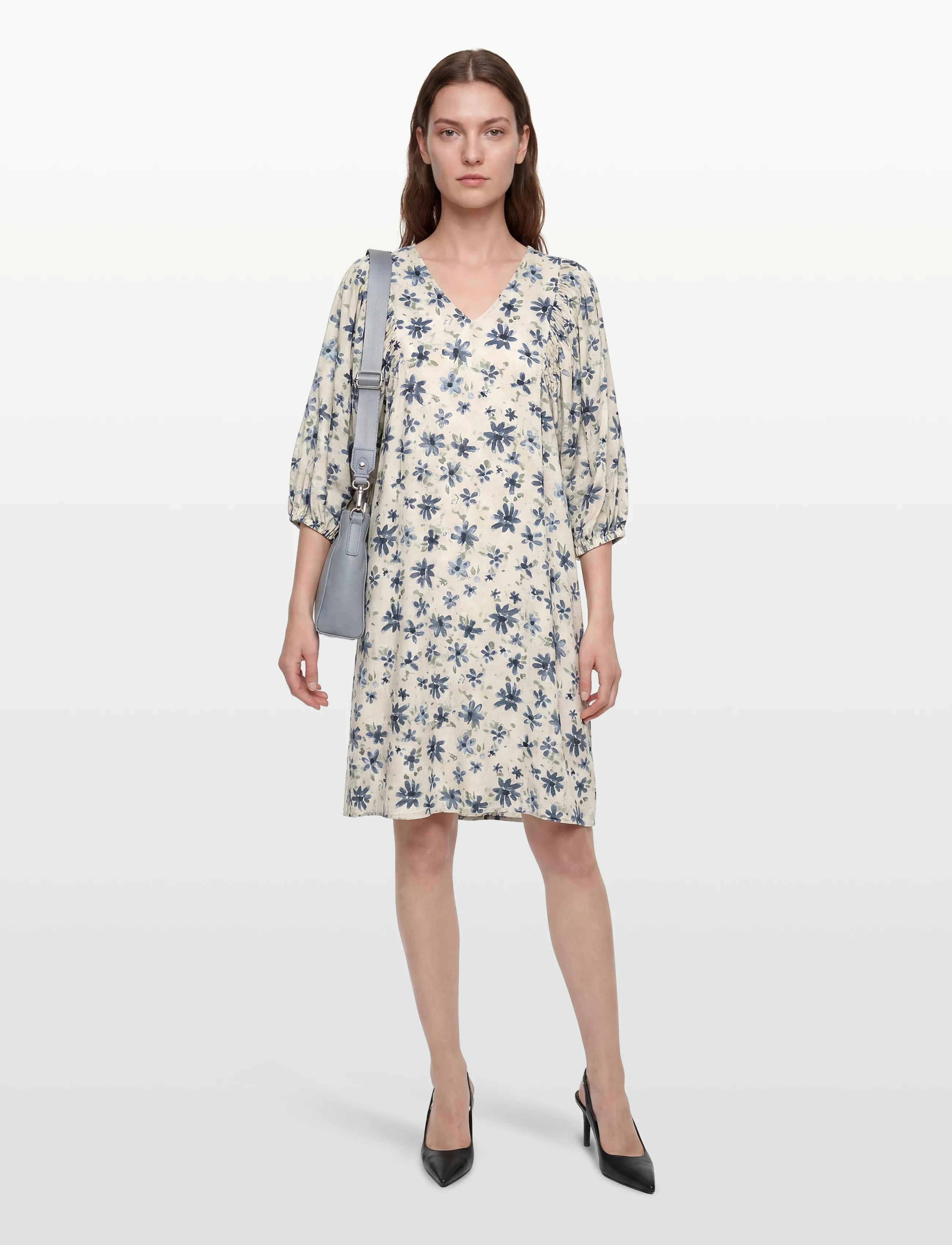 FREE/QUENT FQJOVI-DRESS - Kjoler - MOONBEAM W. VINTAGE INDIGO / cream