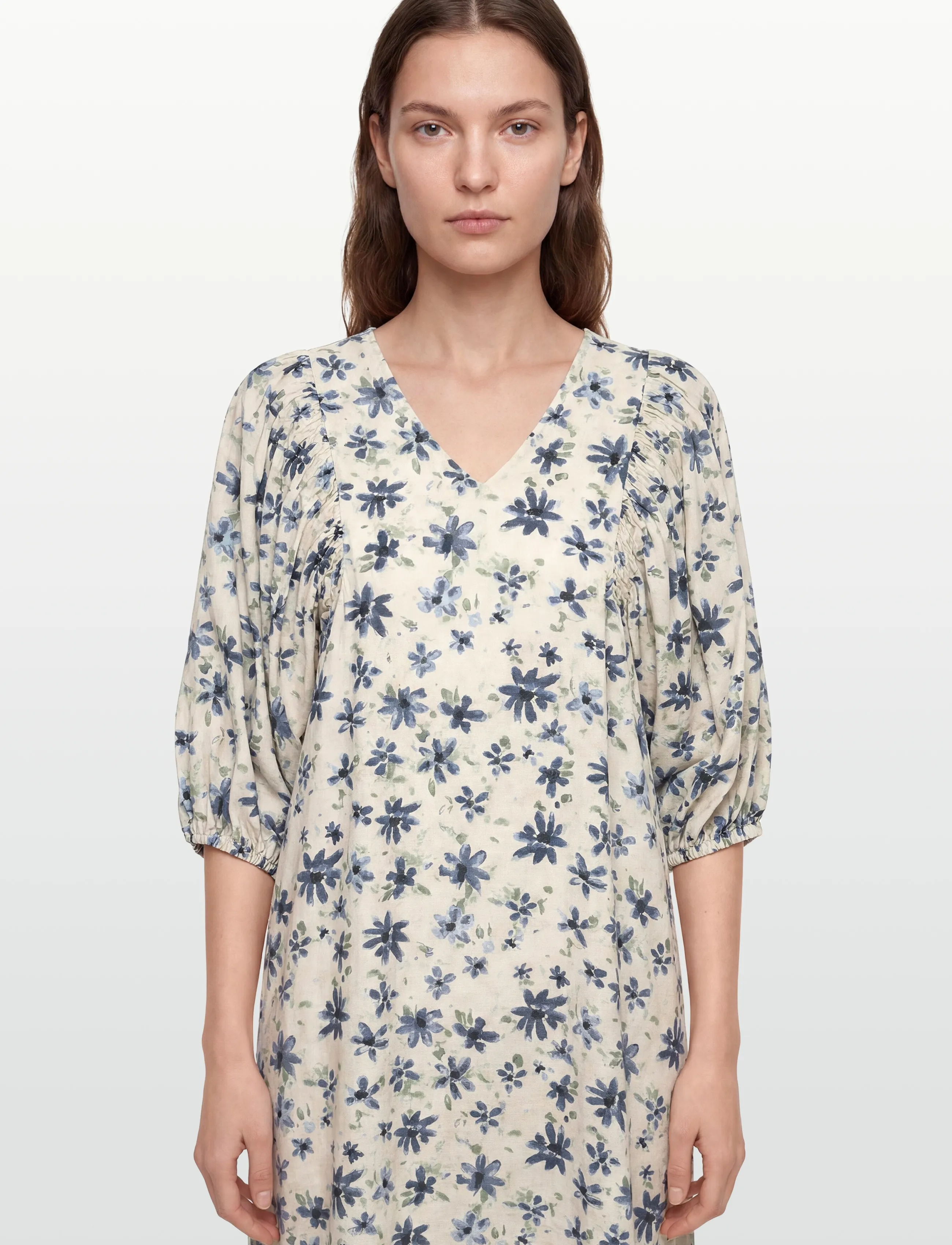 FREE/QUENT - FQJOVI-DRESS - sommerkjoler - moonbeam w. vintage indigo - 3