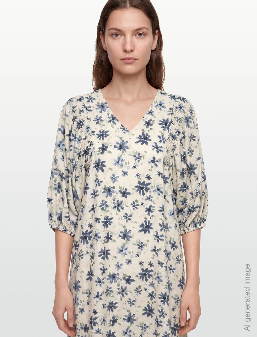 FREE/QUENT - FQJOVI-DRESS - sommerkleider - moonbeam w. vintage indigo - 3