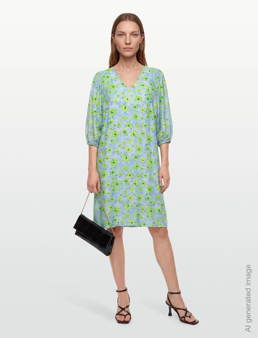 FREE/QUENT - FQJOVI-DRESS - sommerkjoler - blue bell w. sharp green - 0