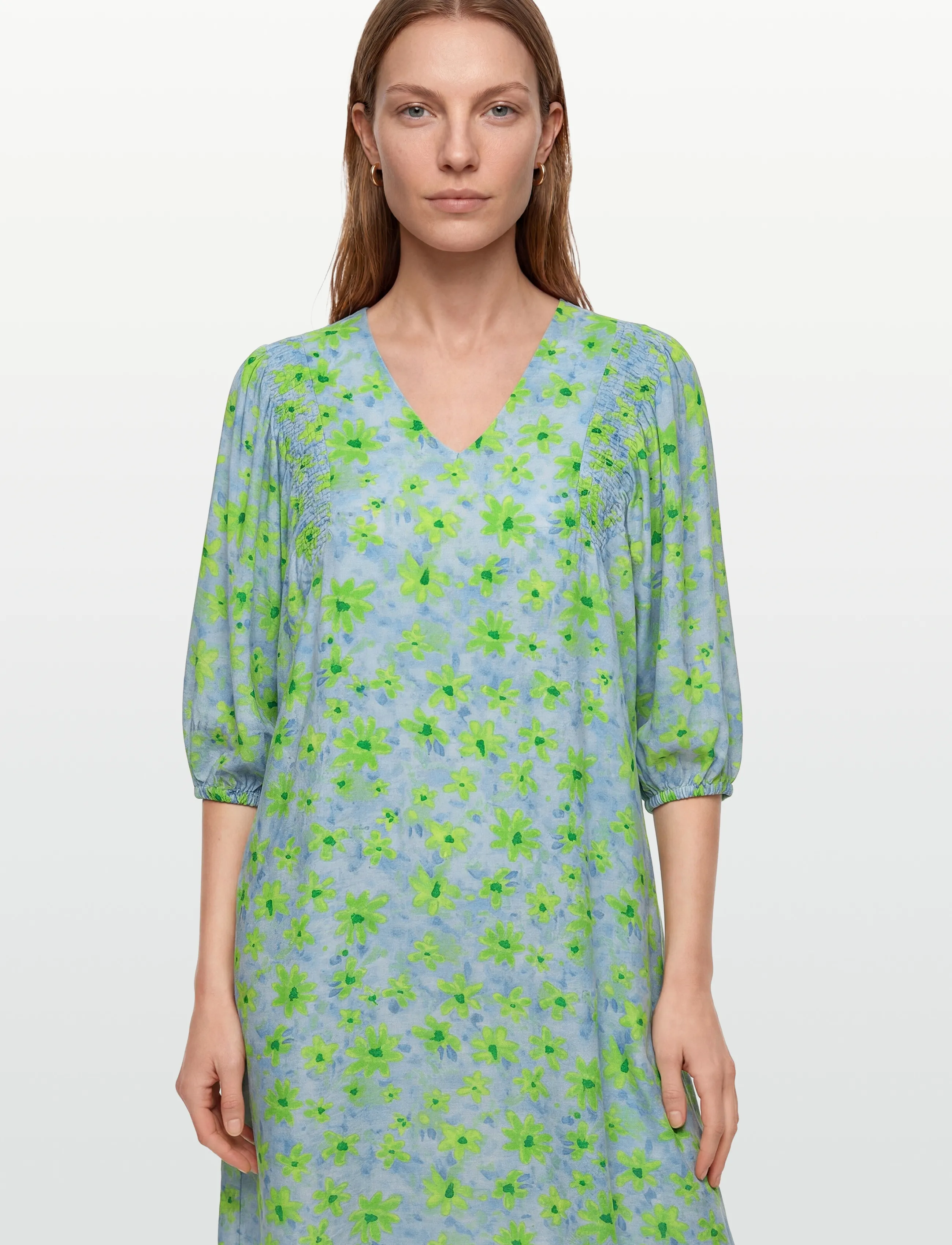 FREE/QUENT - FQJOVI-DRESS - laveste priser - blue bell w. sharp green - 3