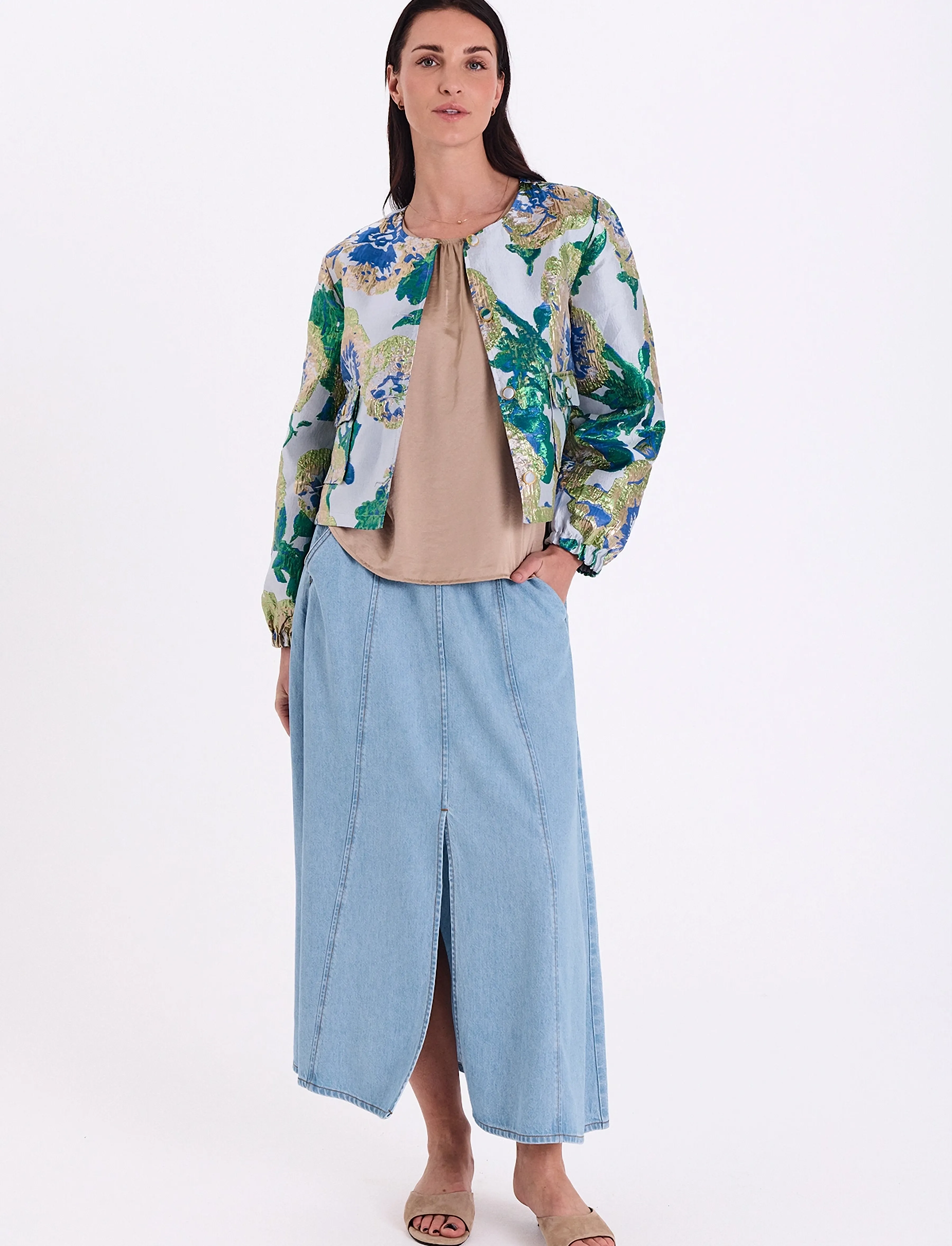 FREE/QUENT FQFAY-JACKET - Langärmlige blusen - ZEN BLUE W. ULTRAMARINE / multi