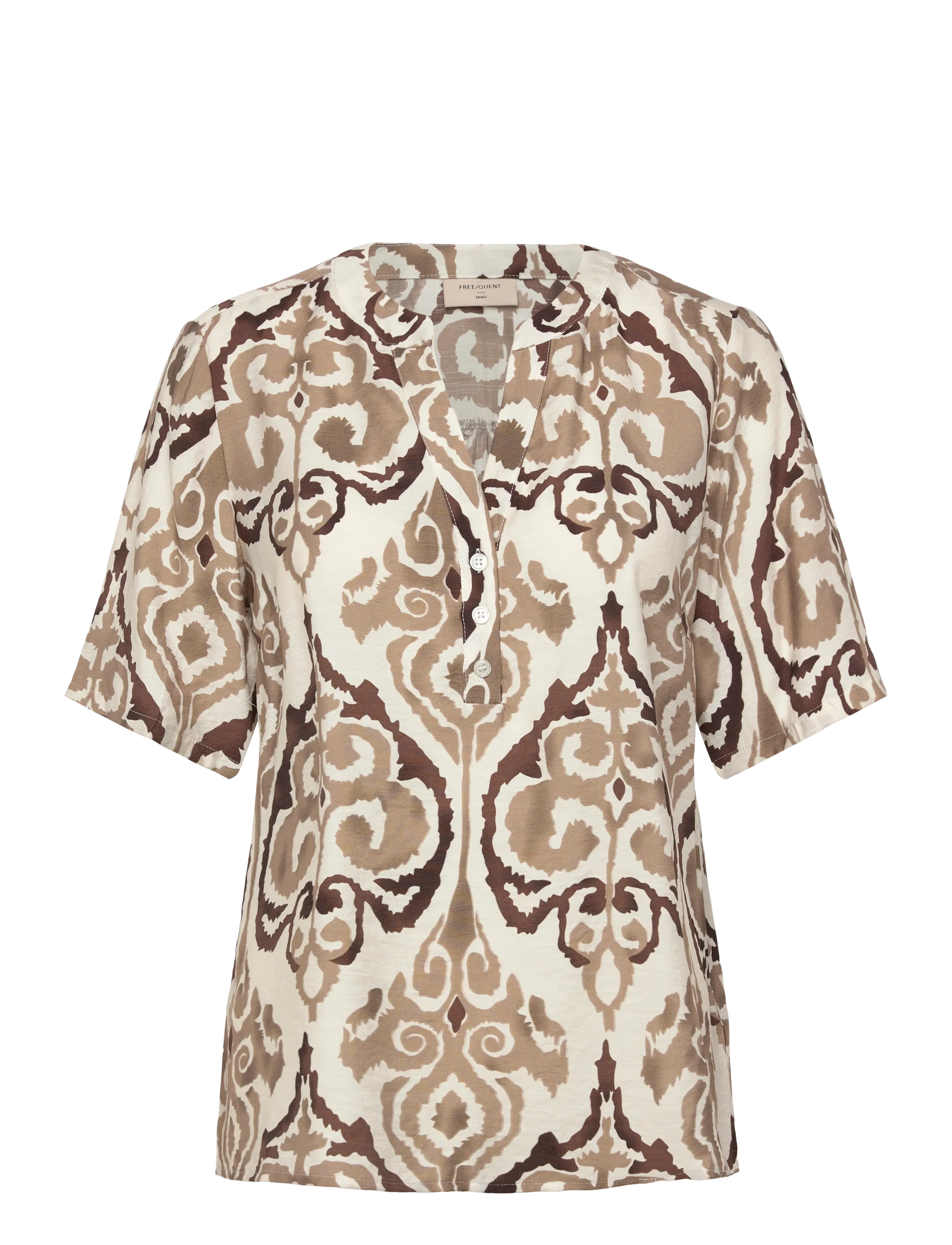 FREE/QUENT FQESVESPA-BLOUSE - Blusen & Hemden - DESERT TAUPE W. STAR OFF-WHITE / brown