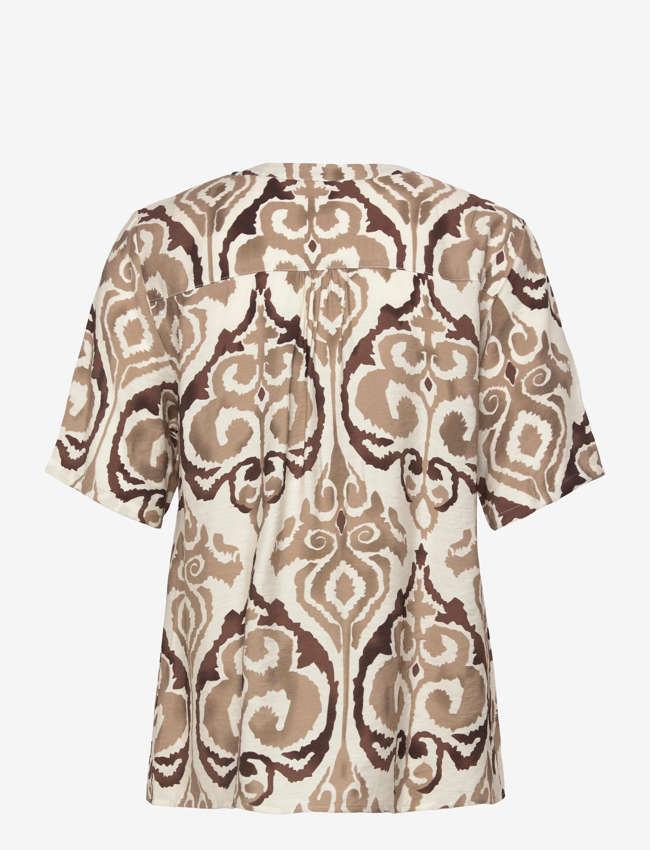 FREE/QUENT - FQESVESPA-BLOUSE - kortærmede bluser - desert taupe w. star off-white - 2