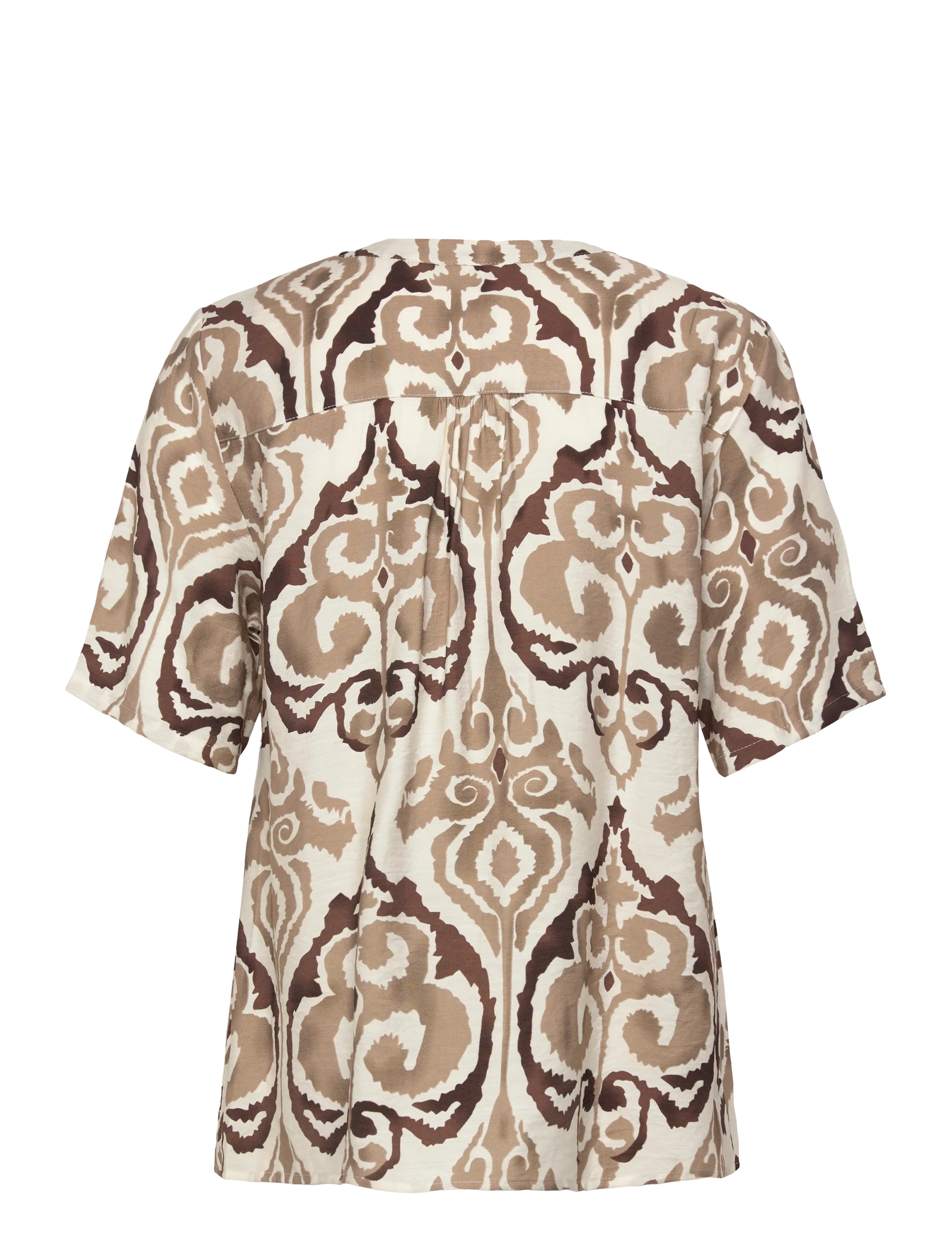 FREE/QUENT - FQESVESPA-BLOUSE - short-sleeved blouses - desert taupe w. star off-white - 2