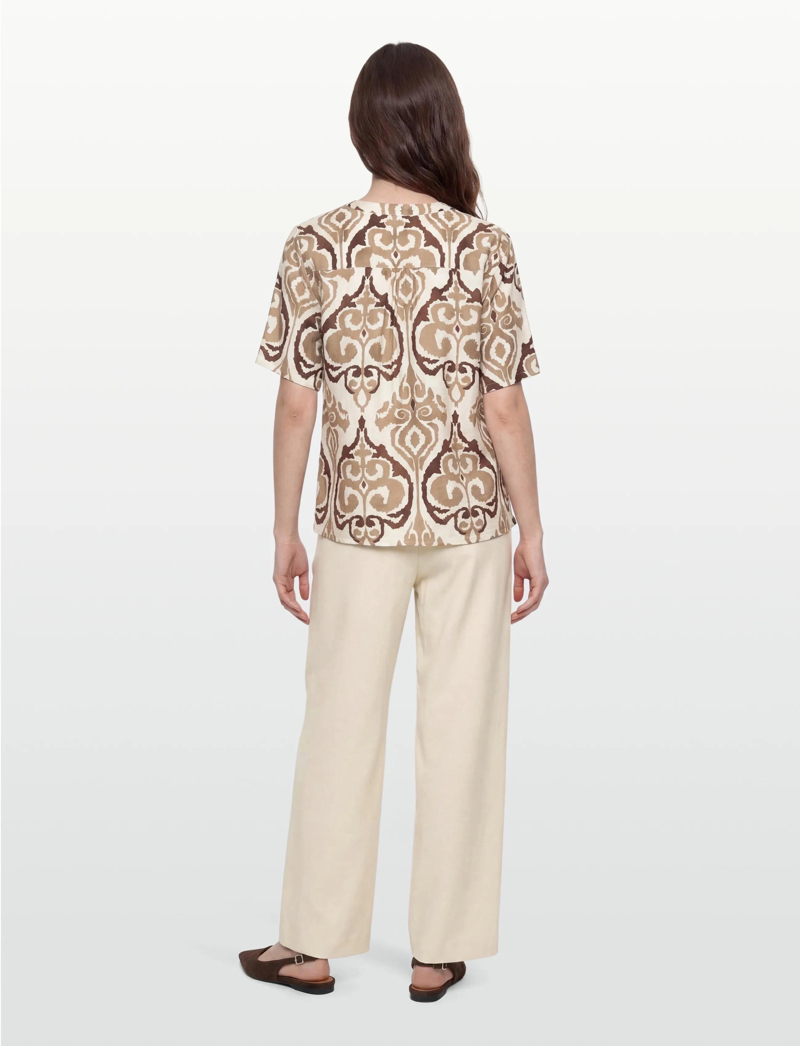 FREE/QUENT - FQESVESPA-BLOUSE - short-sleeved blouses - desert taupe w. star off-white - 4